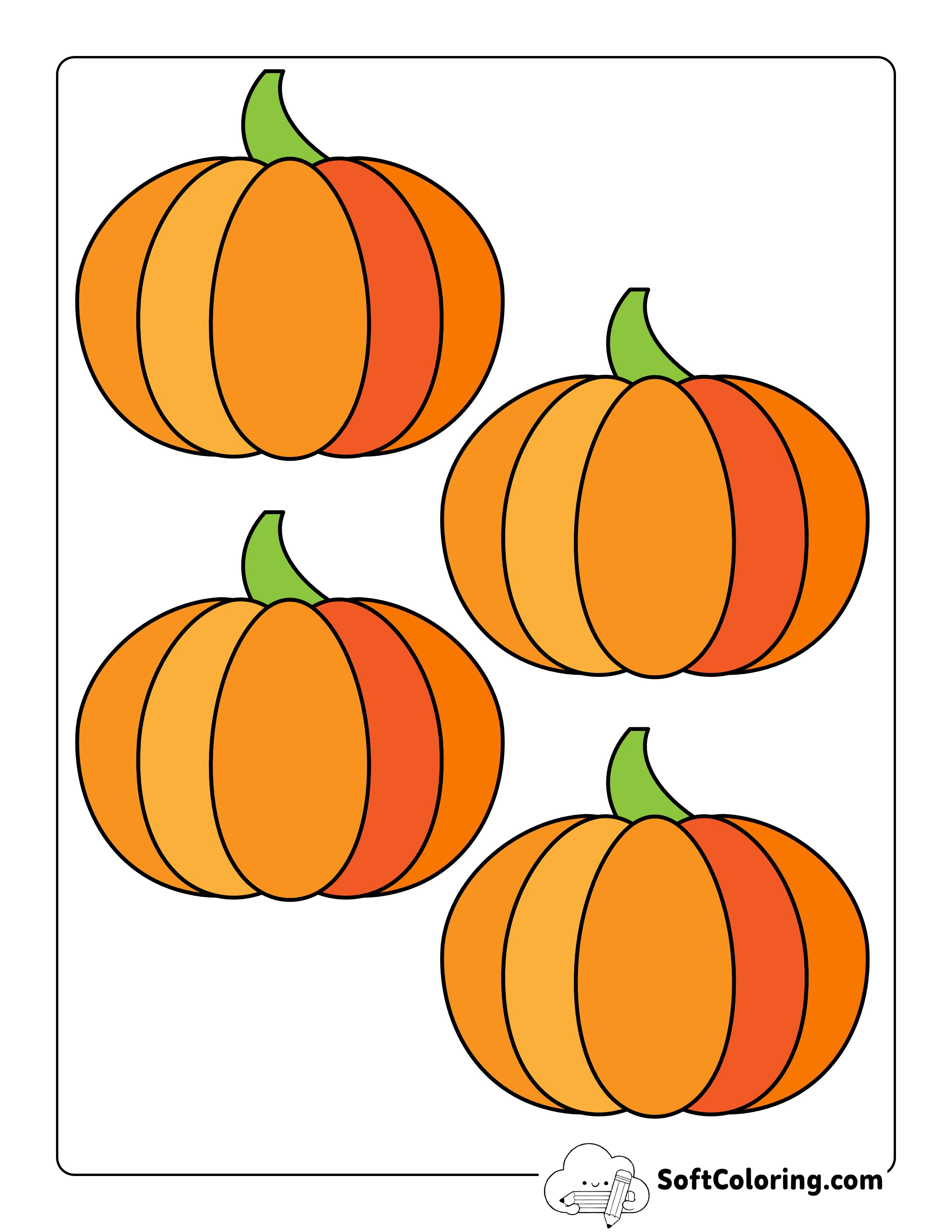 Colored Pumpkin Printable - Small