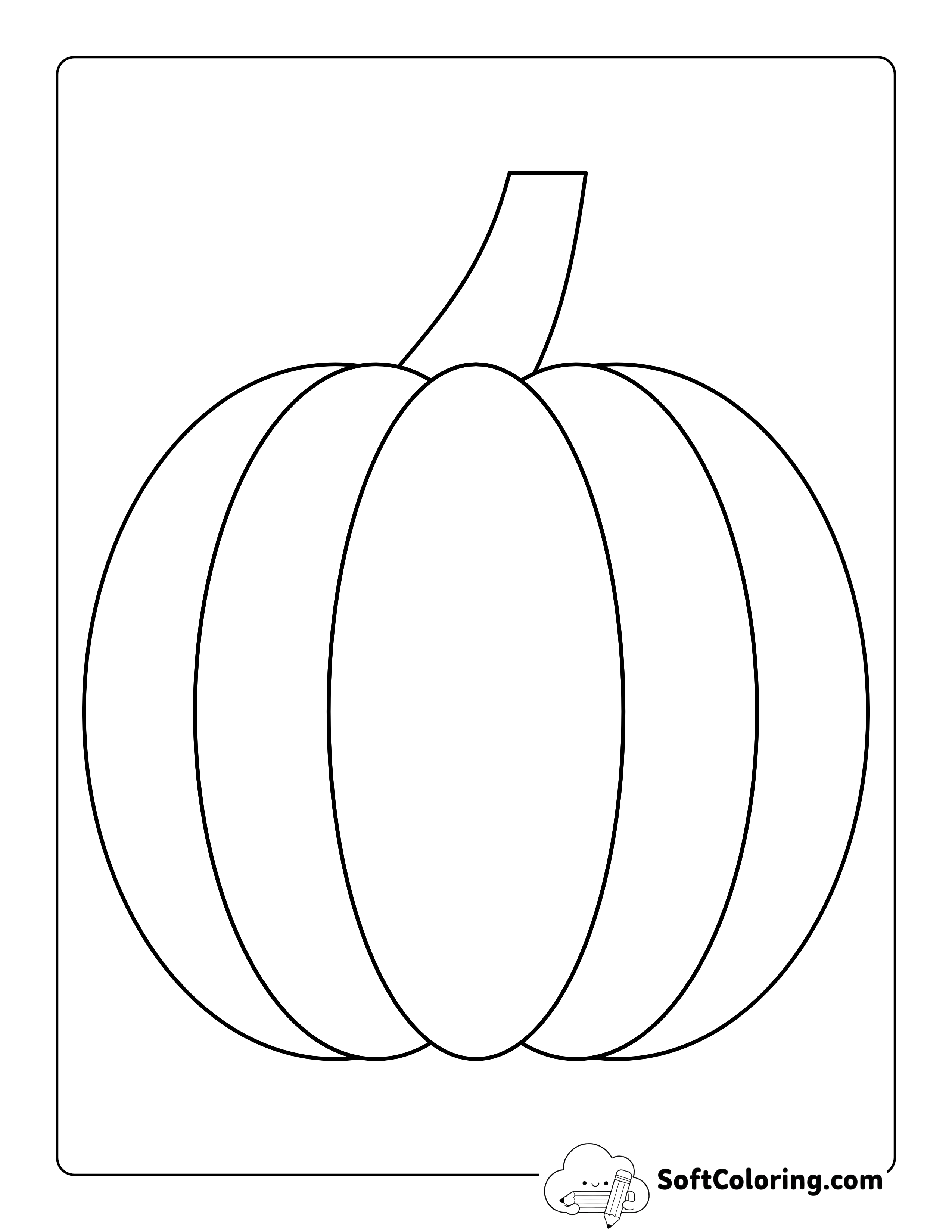 Round Pumpkin Outline - Large