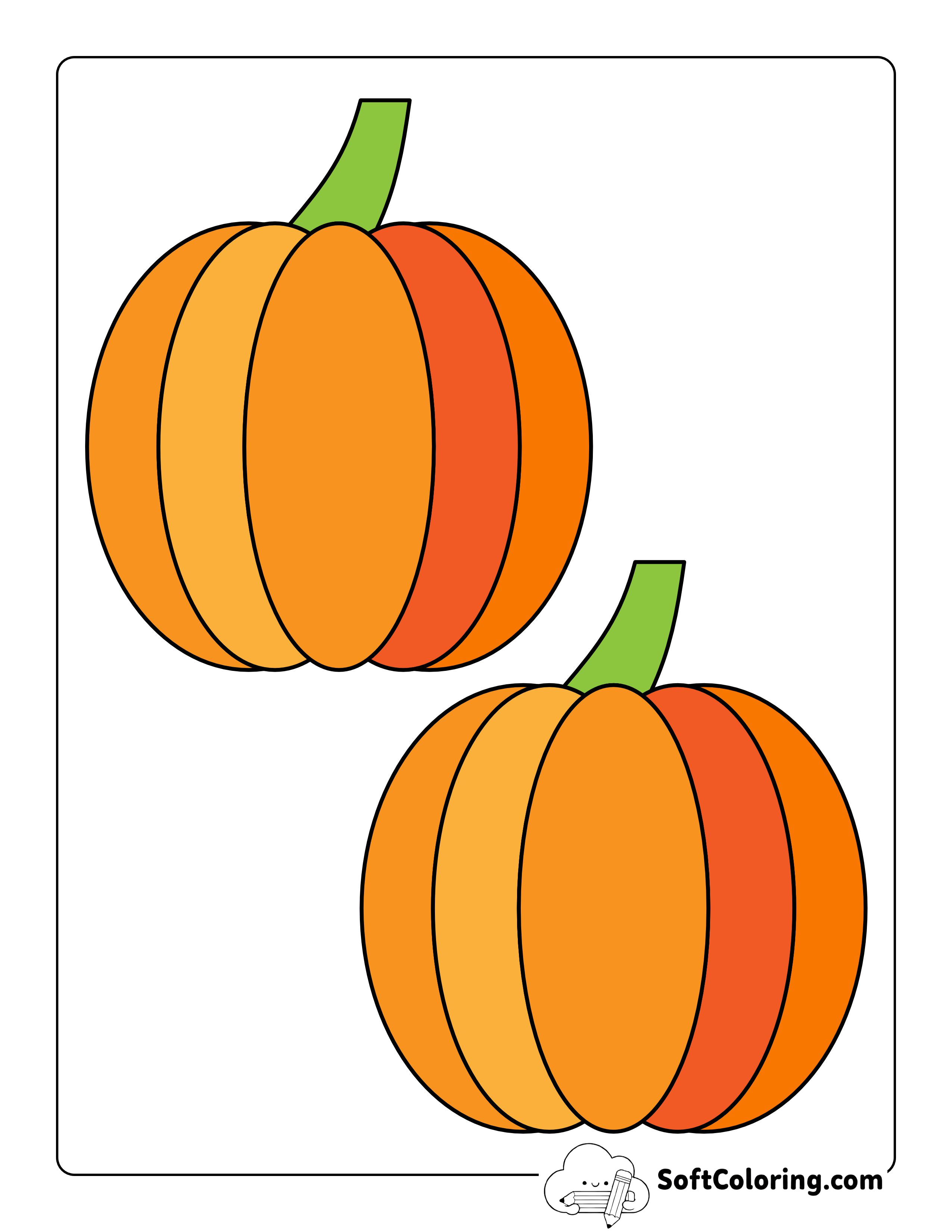 Colored Pumpkin Shape - Medium