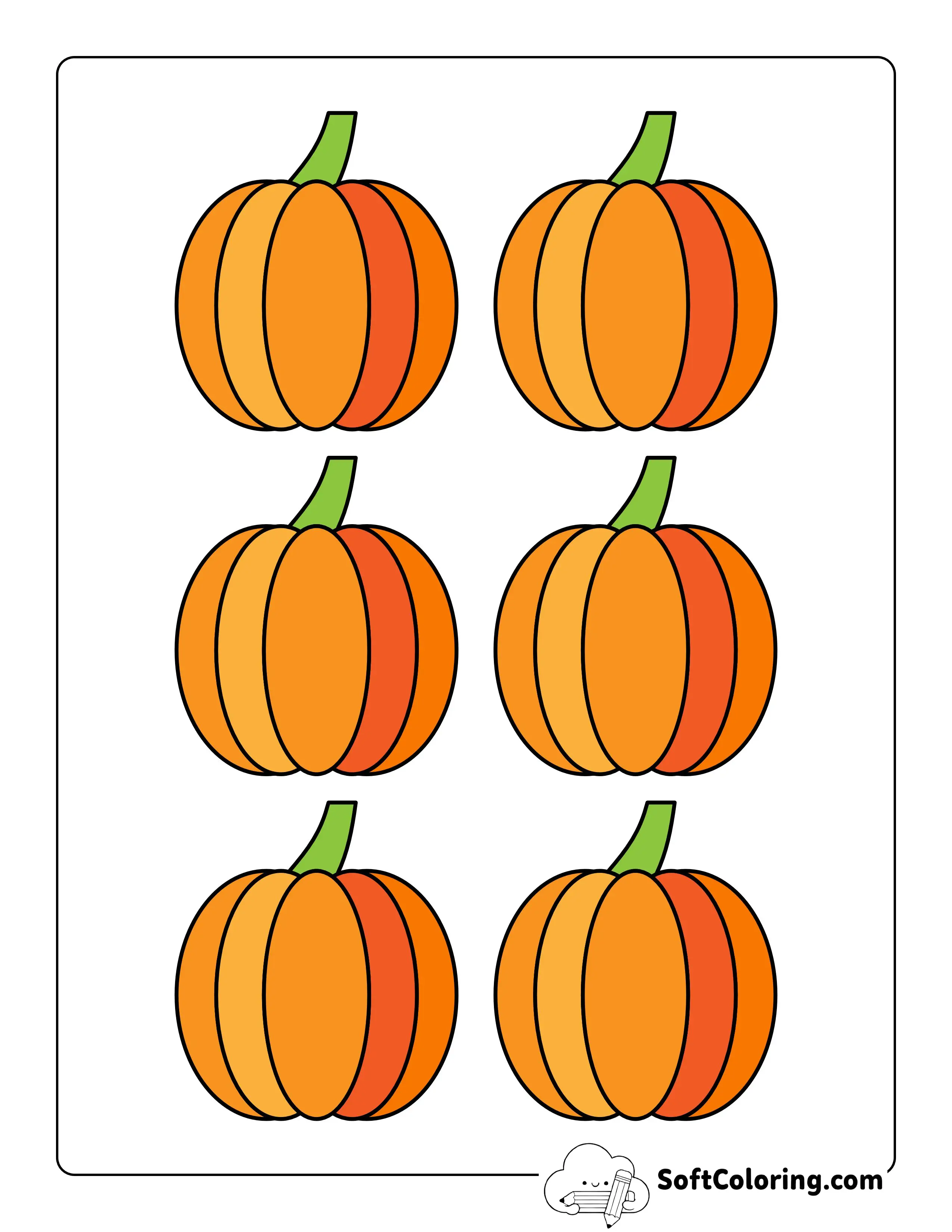 Colored Printable Pumpkins - Xs