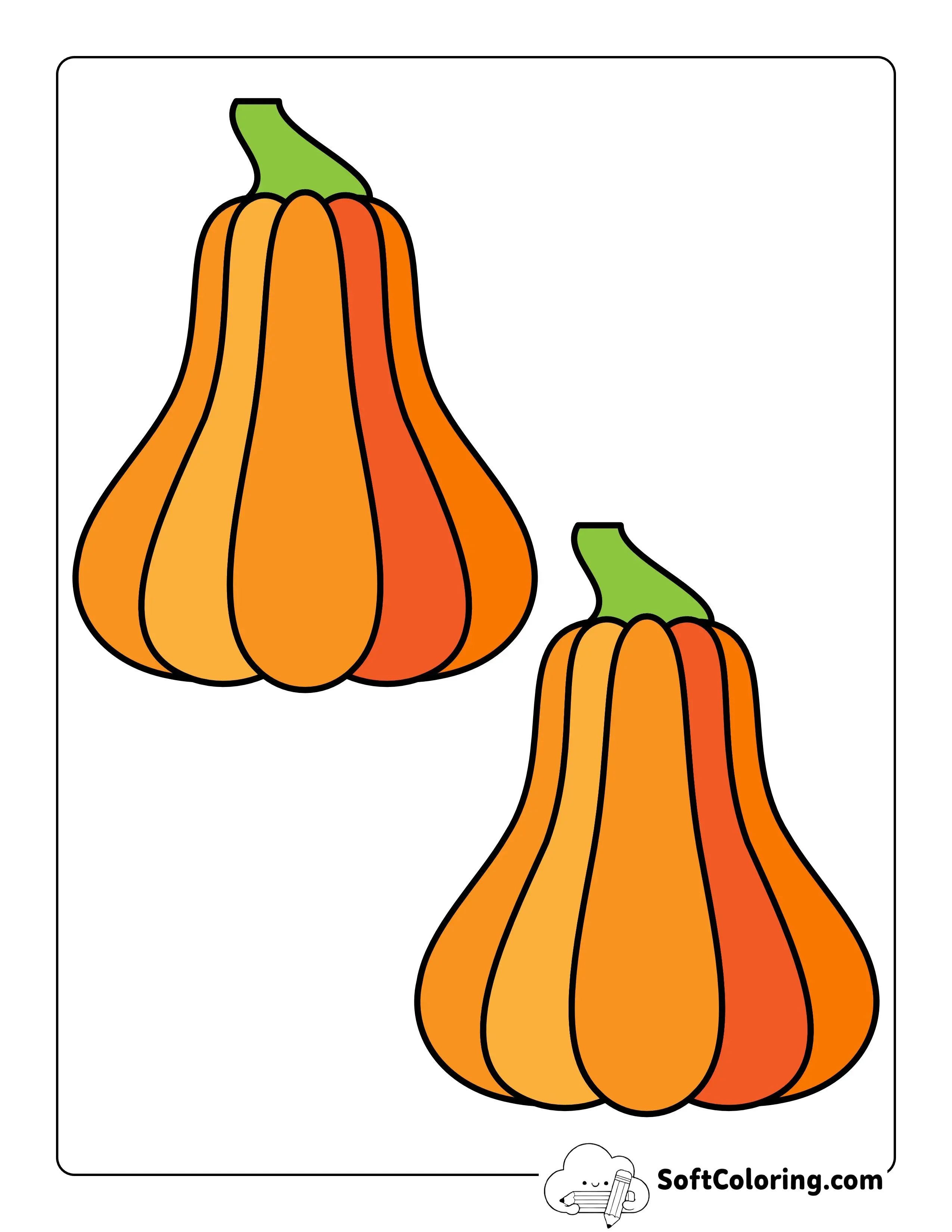 Colored Squash Printable - Medium