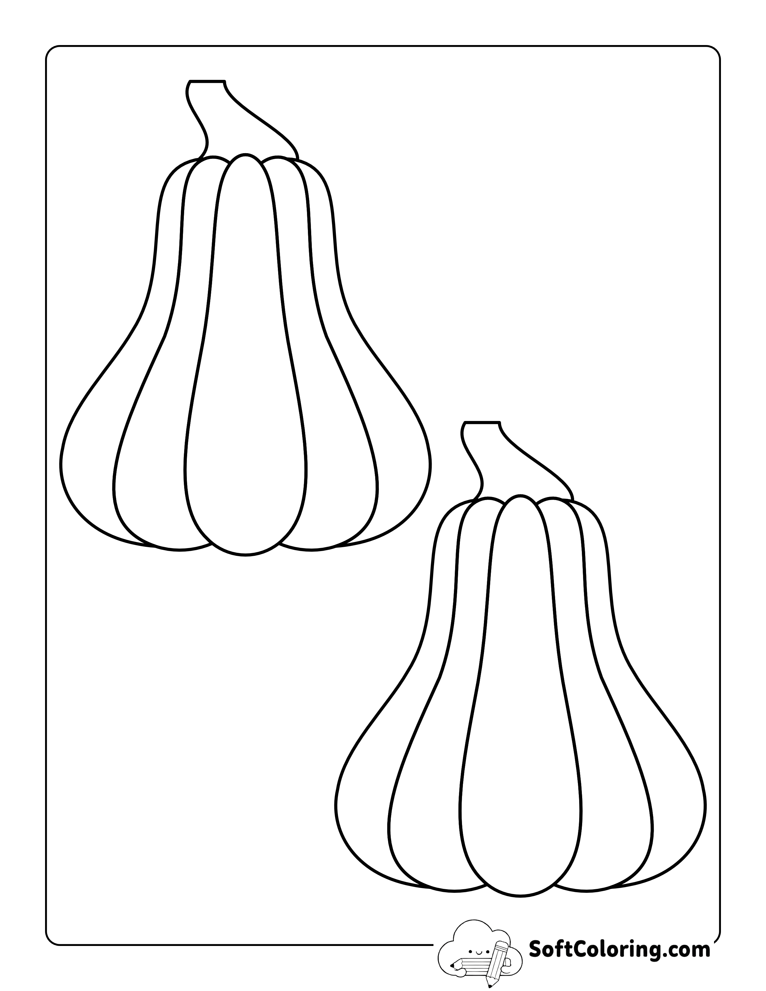 Printable Squash Outlines - Medium