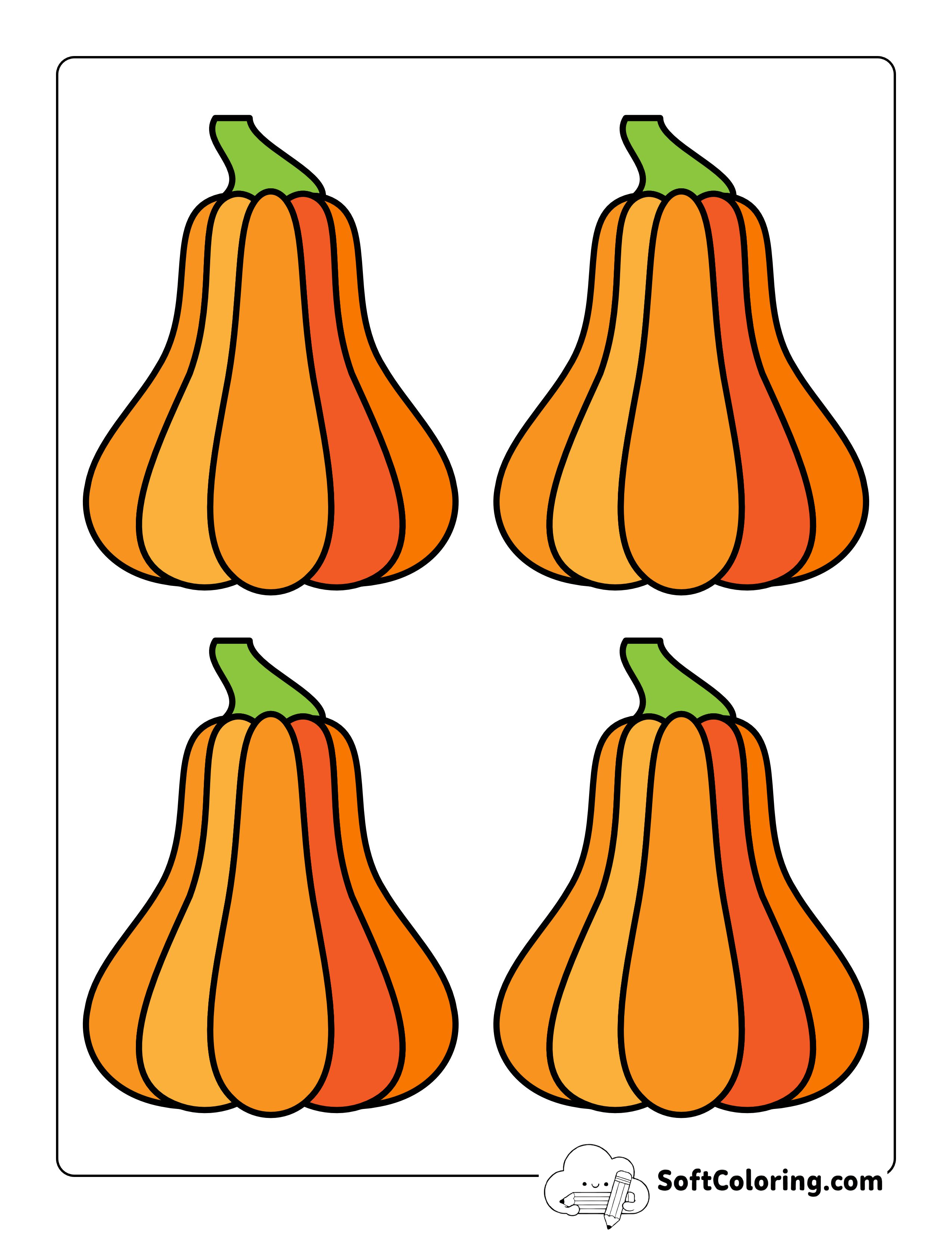 Colored Squash Template - Small