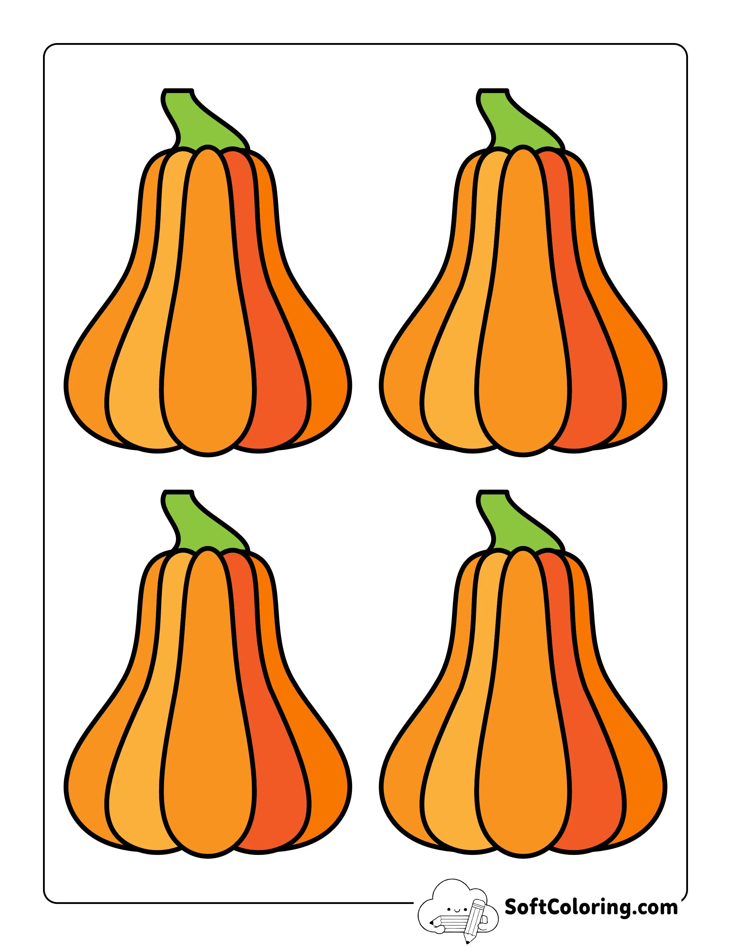 Colored Squash Template - Small