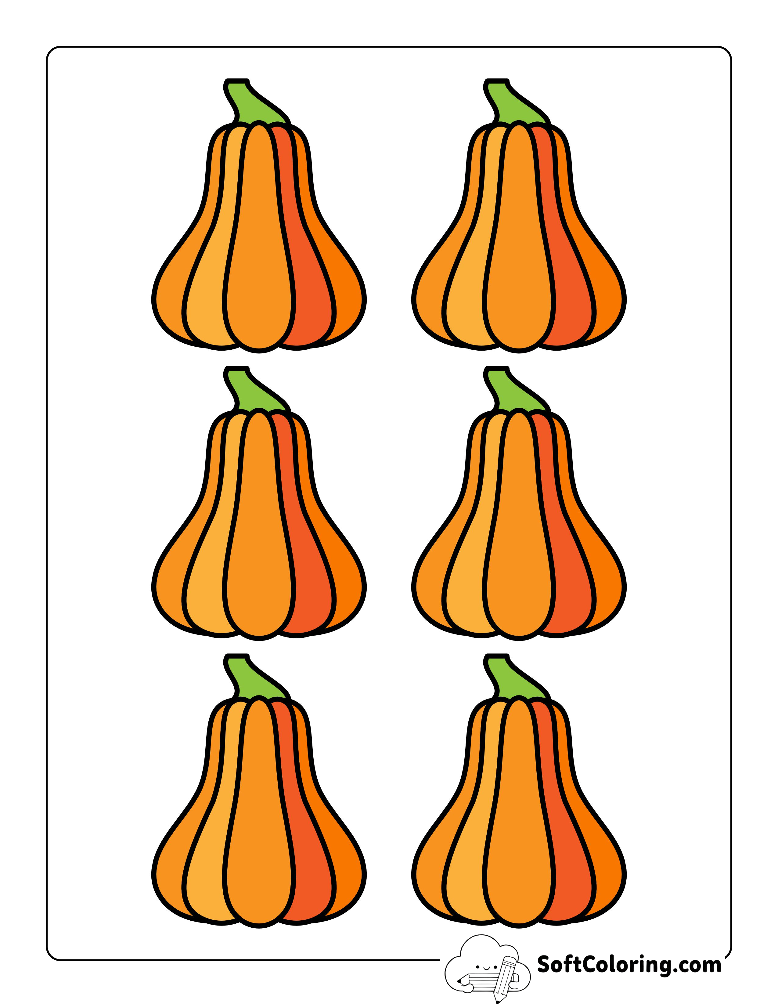 Colored Squash Templates - Xs