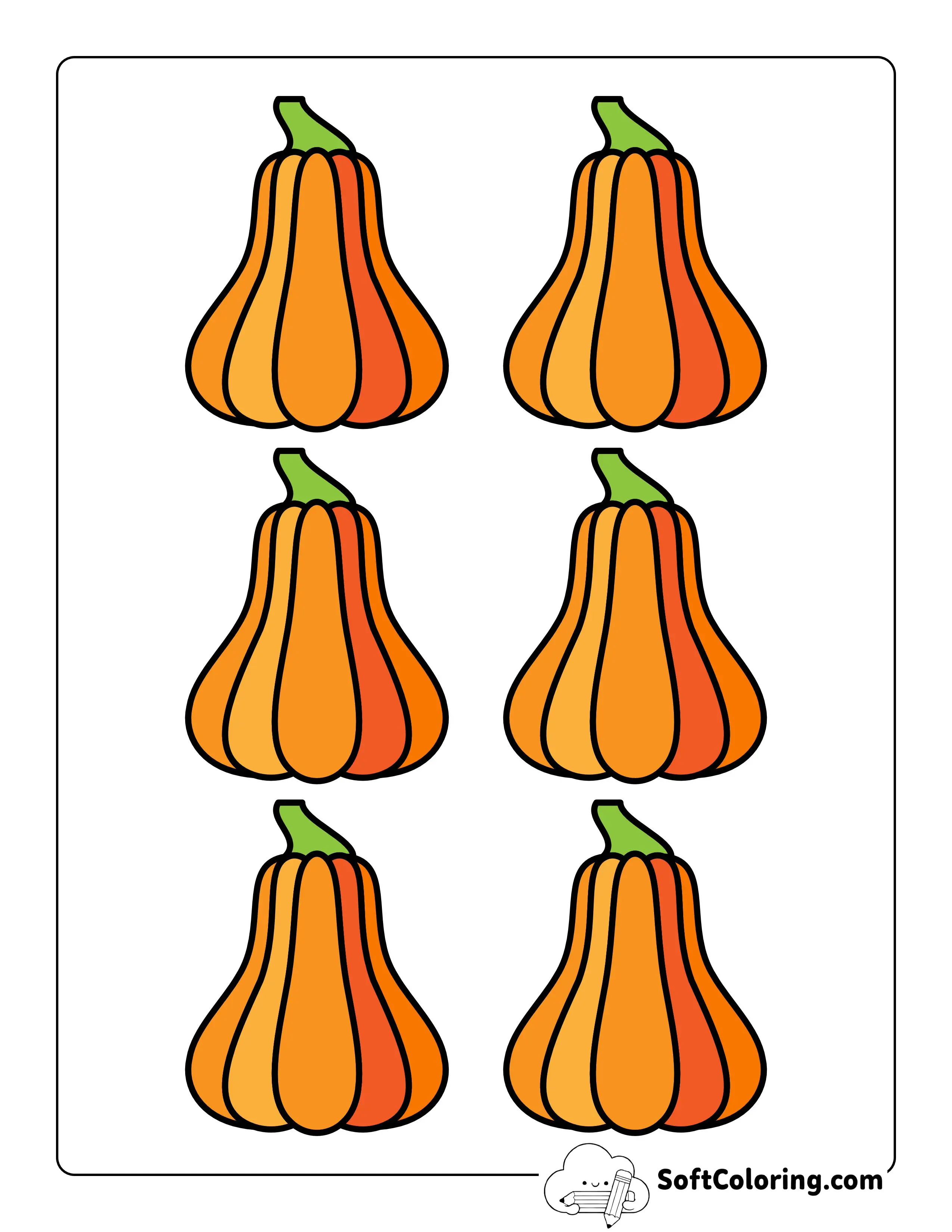 Colored Squash Templates - Xs