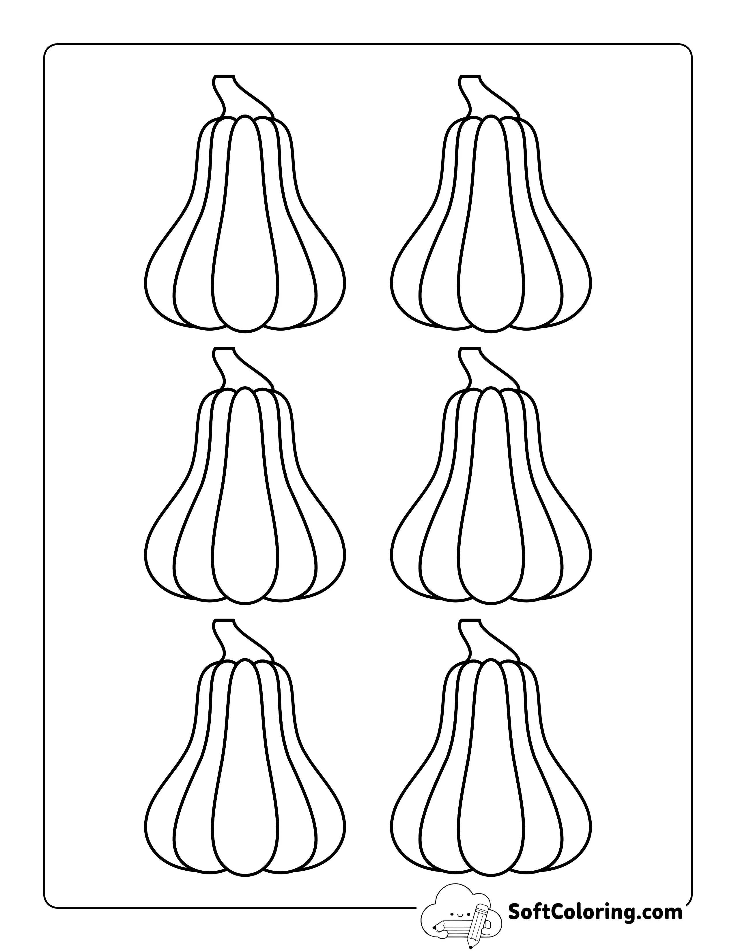 Printable Squash Shape - Xs