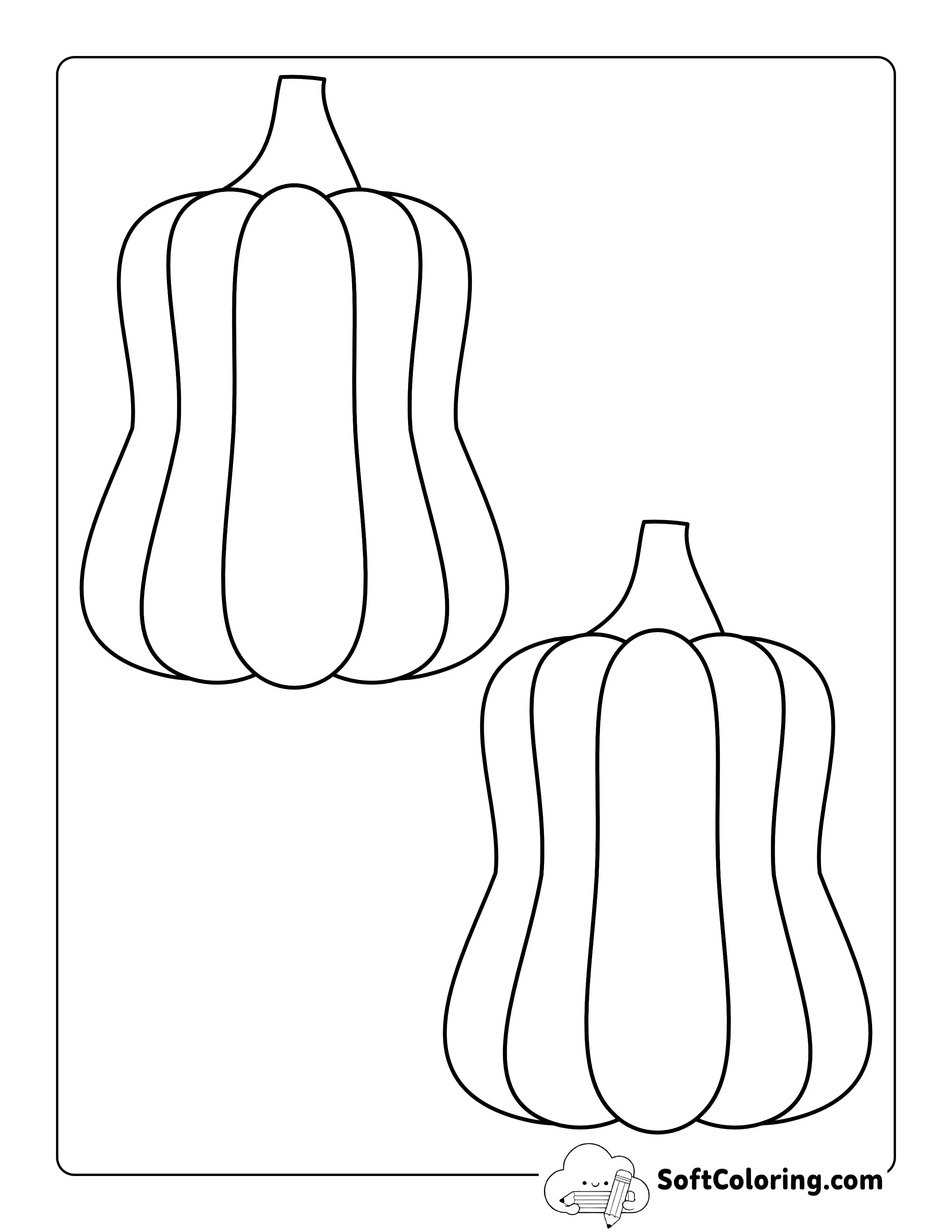Squash Pumpkin Outline - Medium