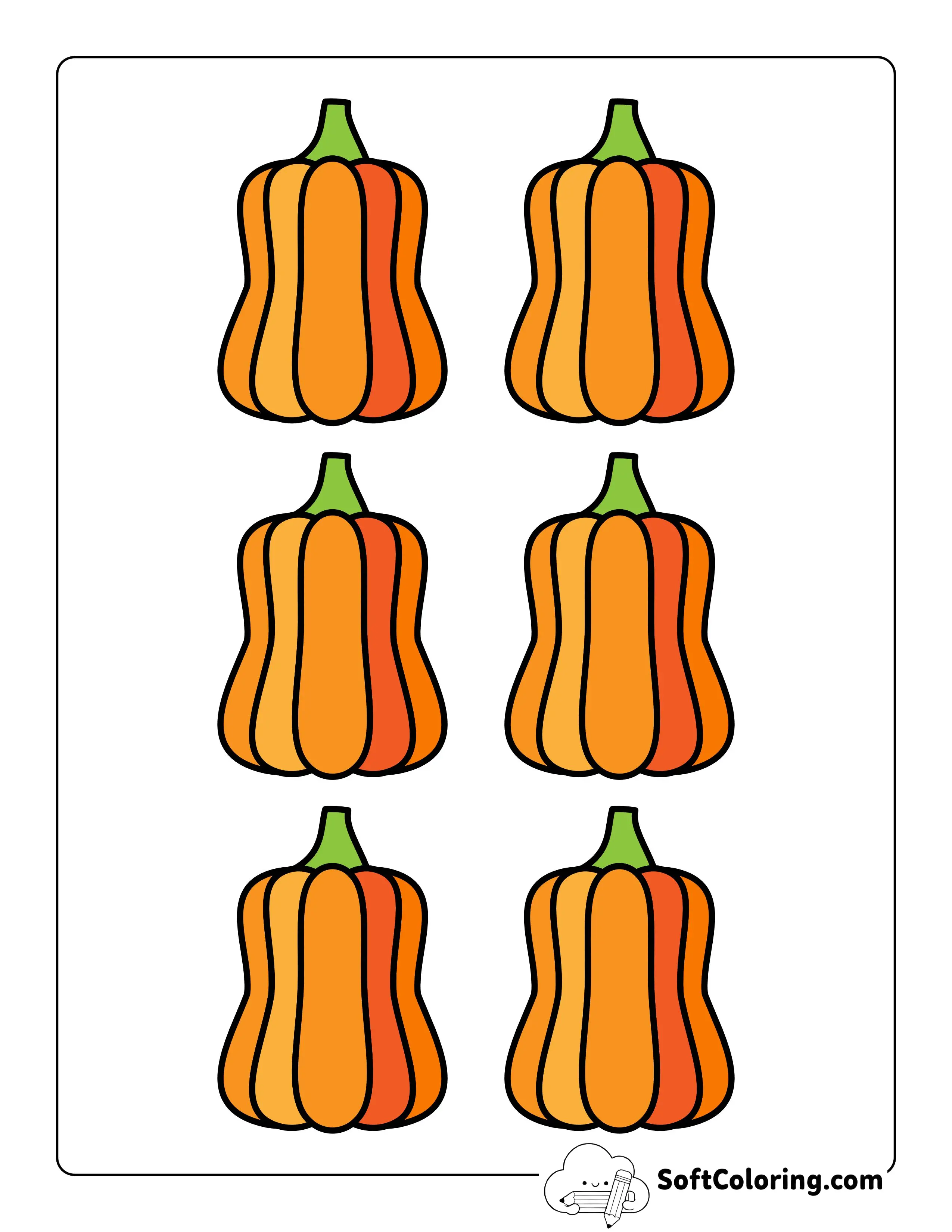 Colored Butternut Squash Templates - Xs