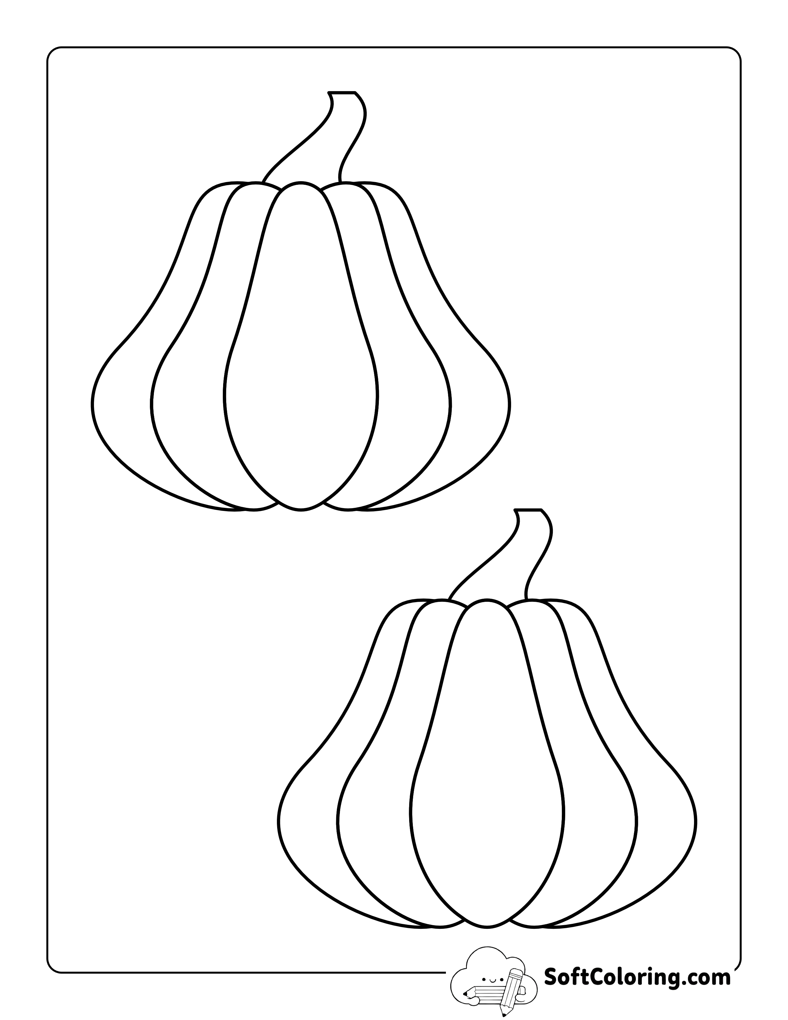 Wide Pumpkin Outline - Medium