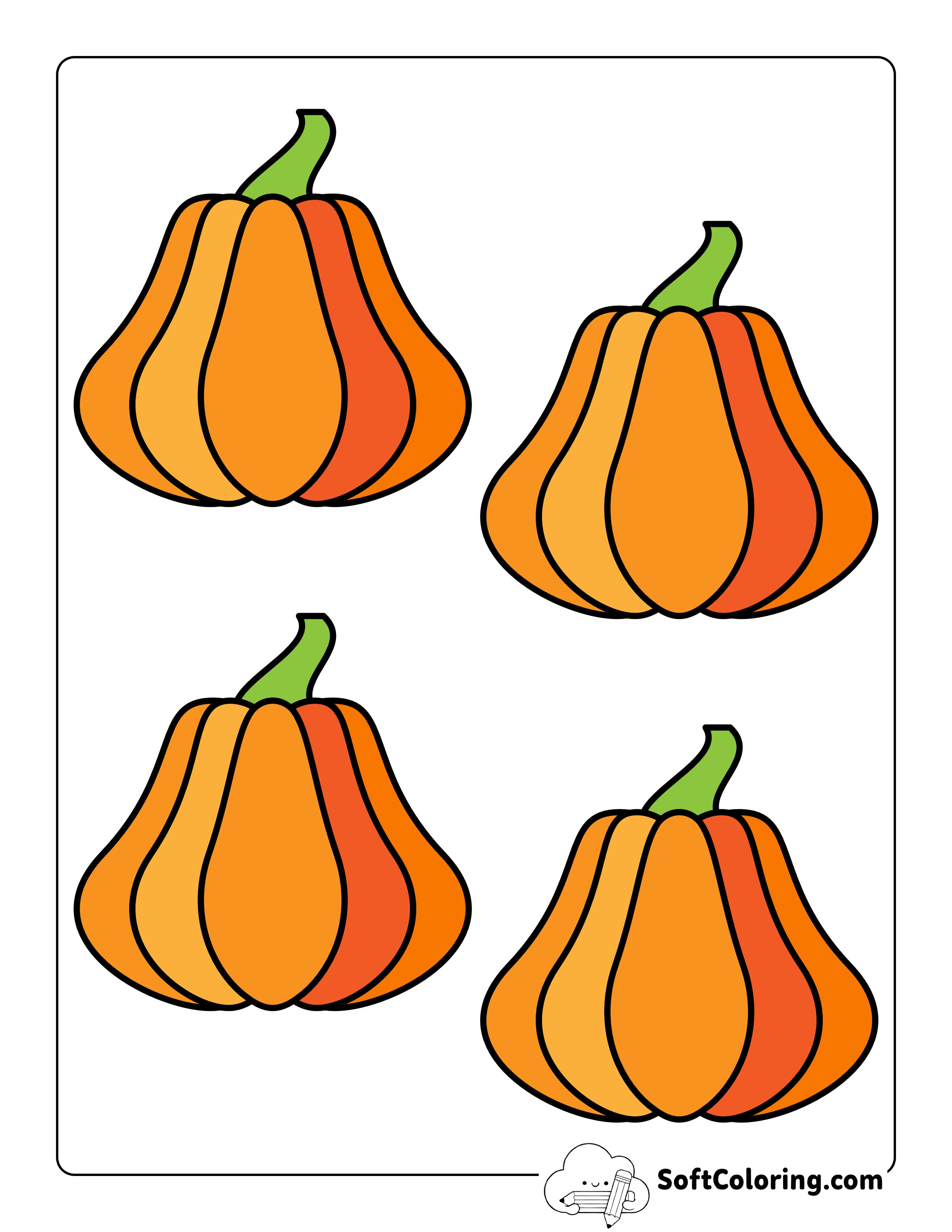 Colored Wide Pumpkin Printable - Small