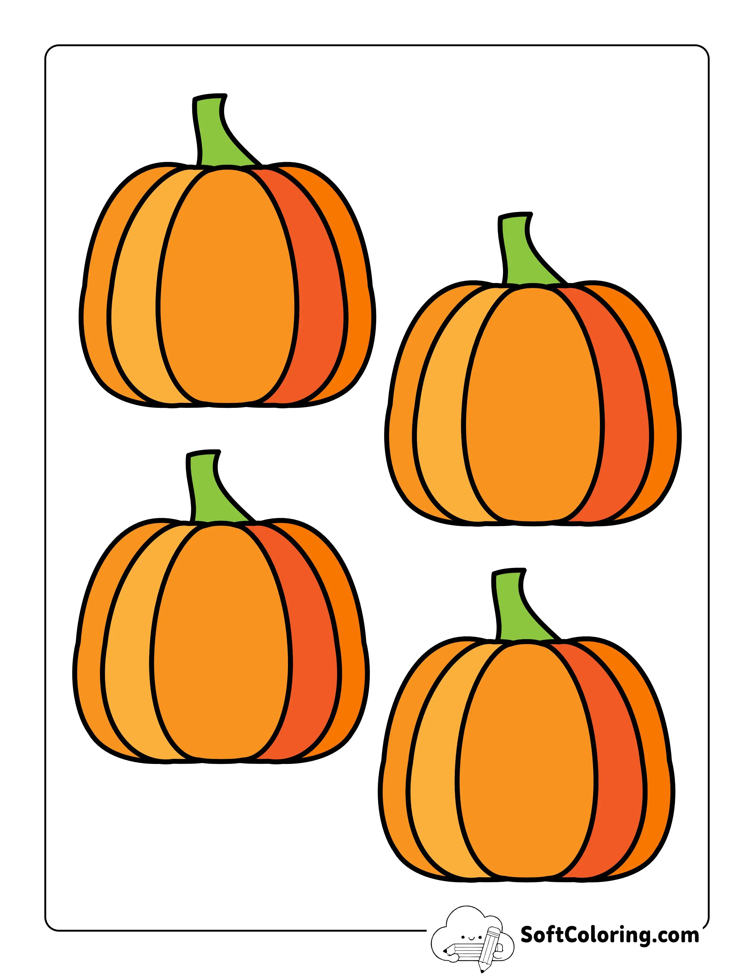 Colored Pumpkin Printables - Small