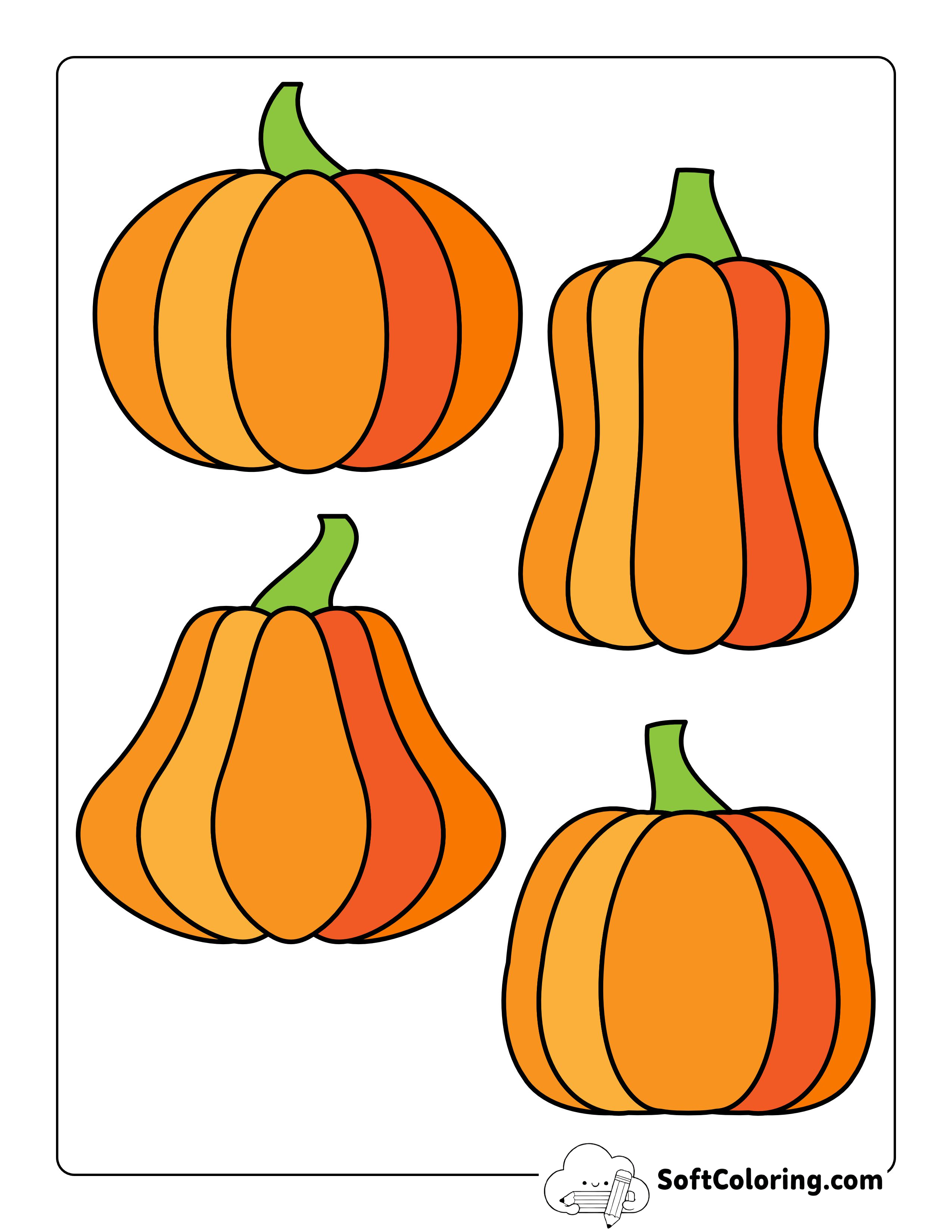 Colored Pumpkin Shapes