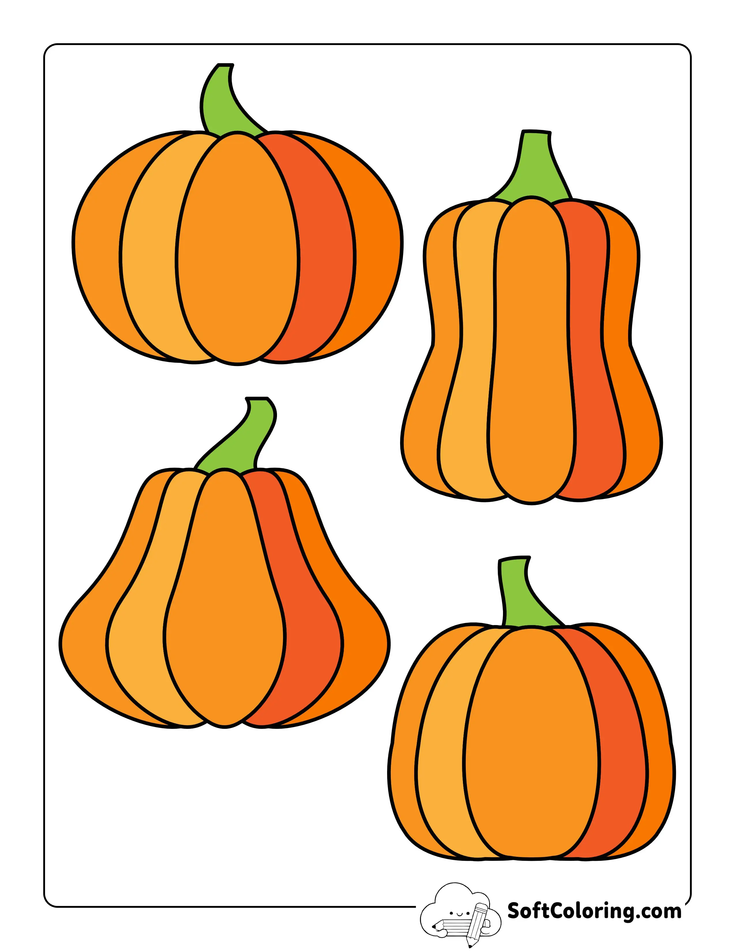 Colored Pumpkin Shapes