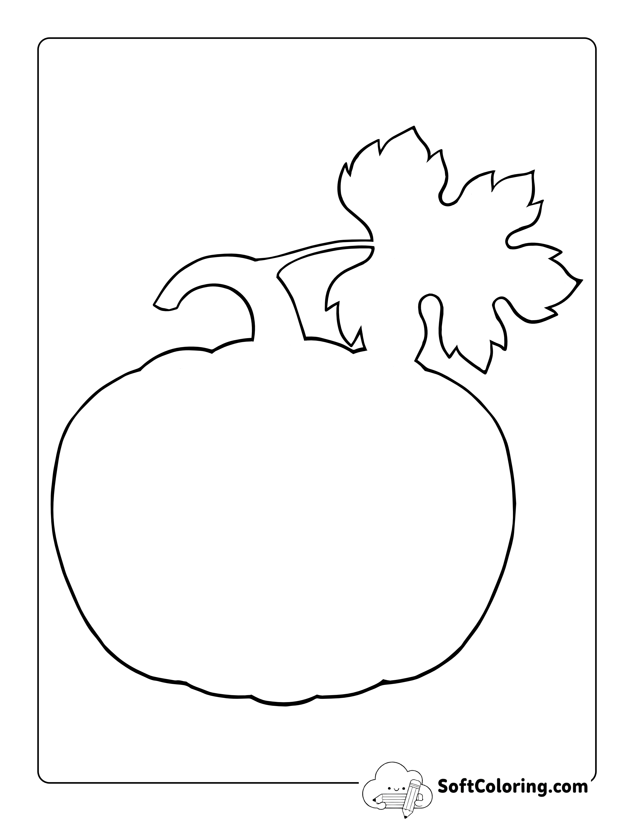 Blank Outline With Leaf - Large