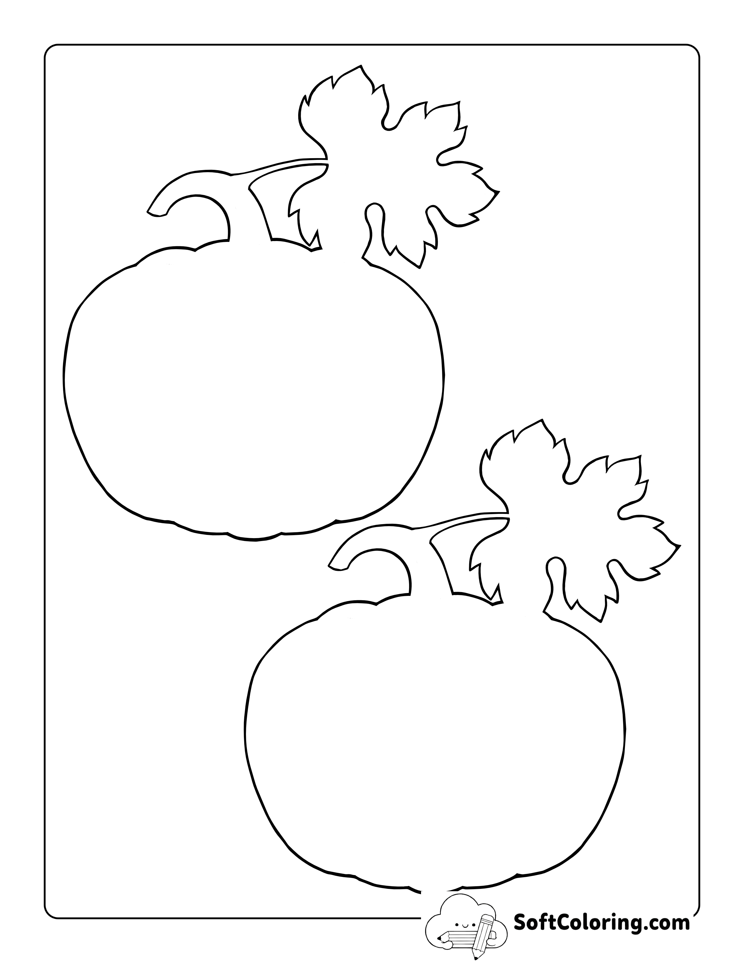 Blank Pumpkin With Leaf - Medium