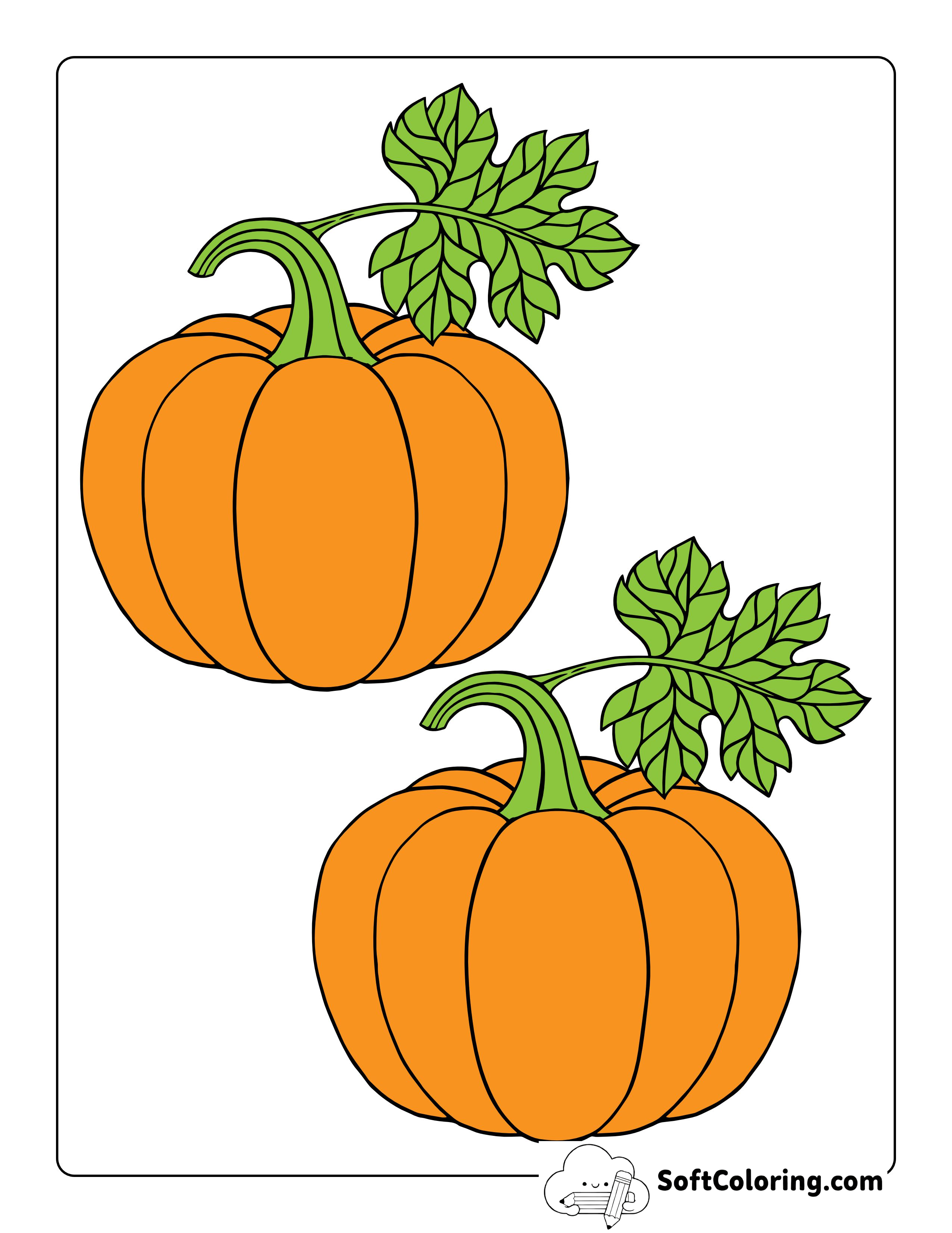 Colored Pumpkin With Leaf - Medium