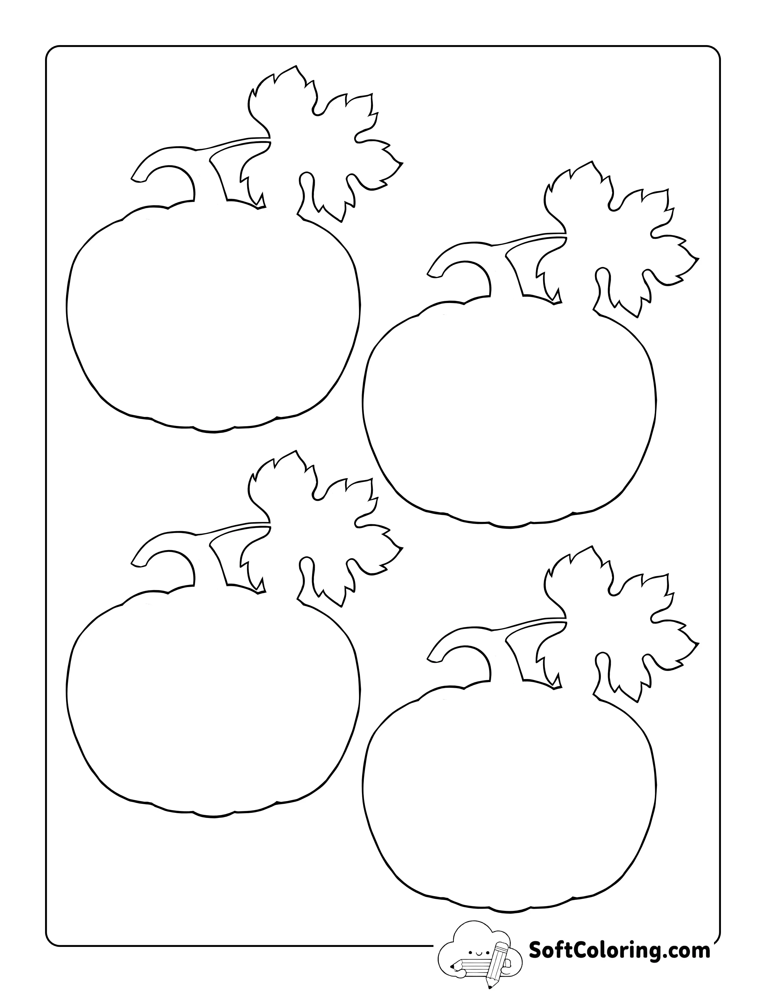 Blank Pumpkin With Leaf - Small