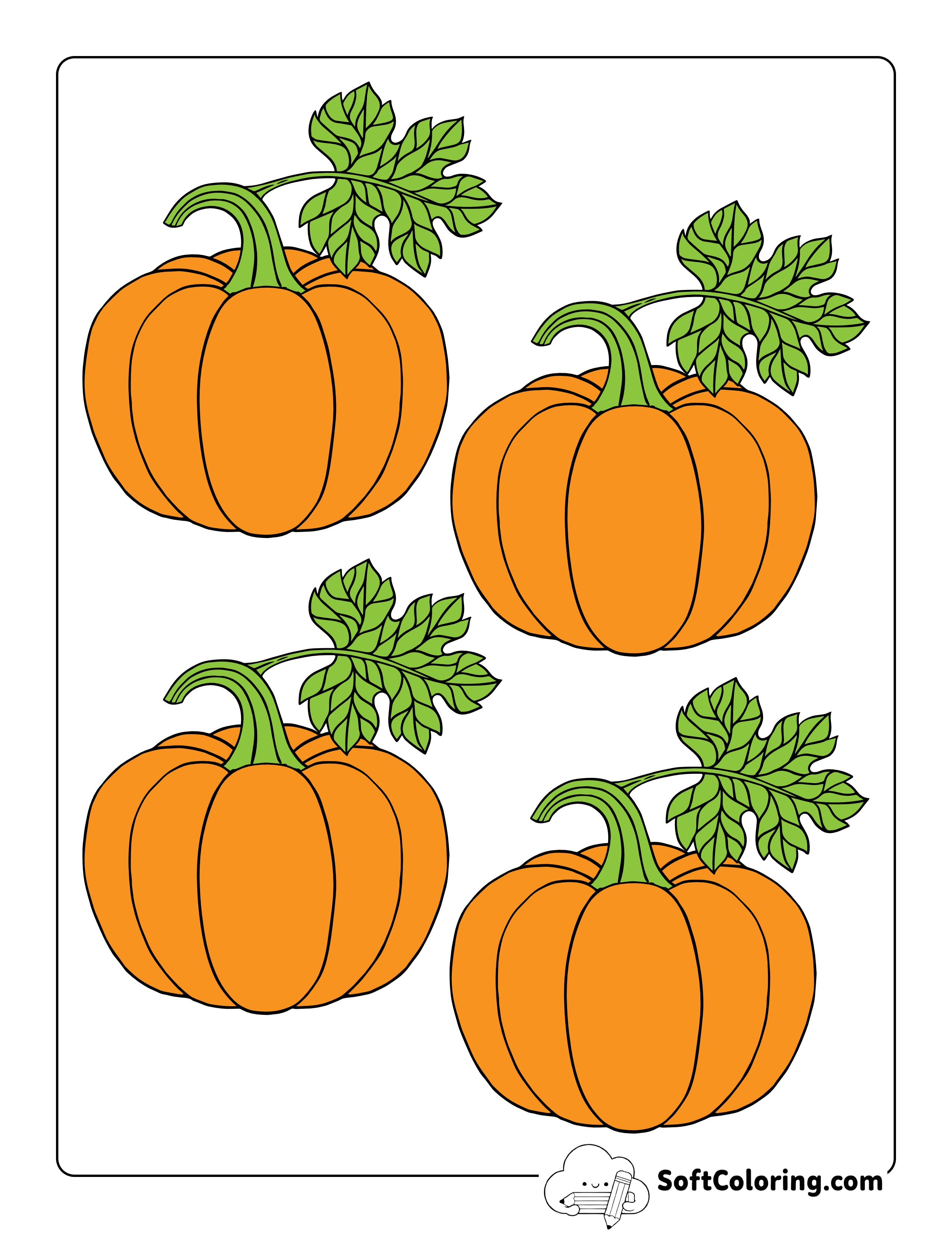 Colored Pumpkin With Leaf - Small