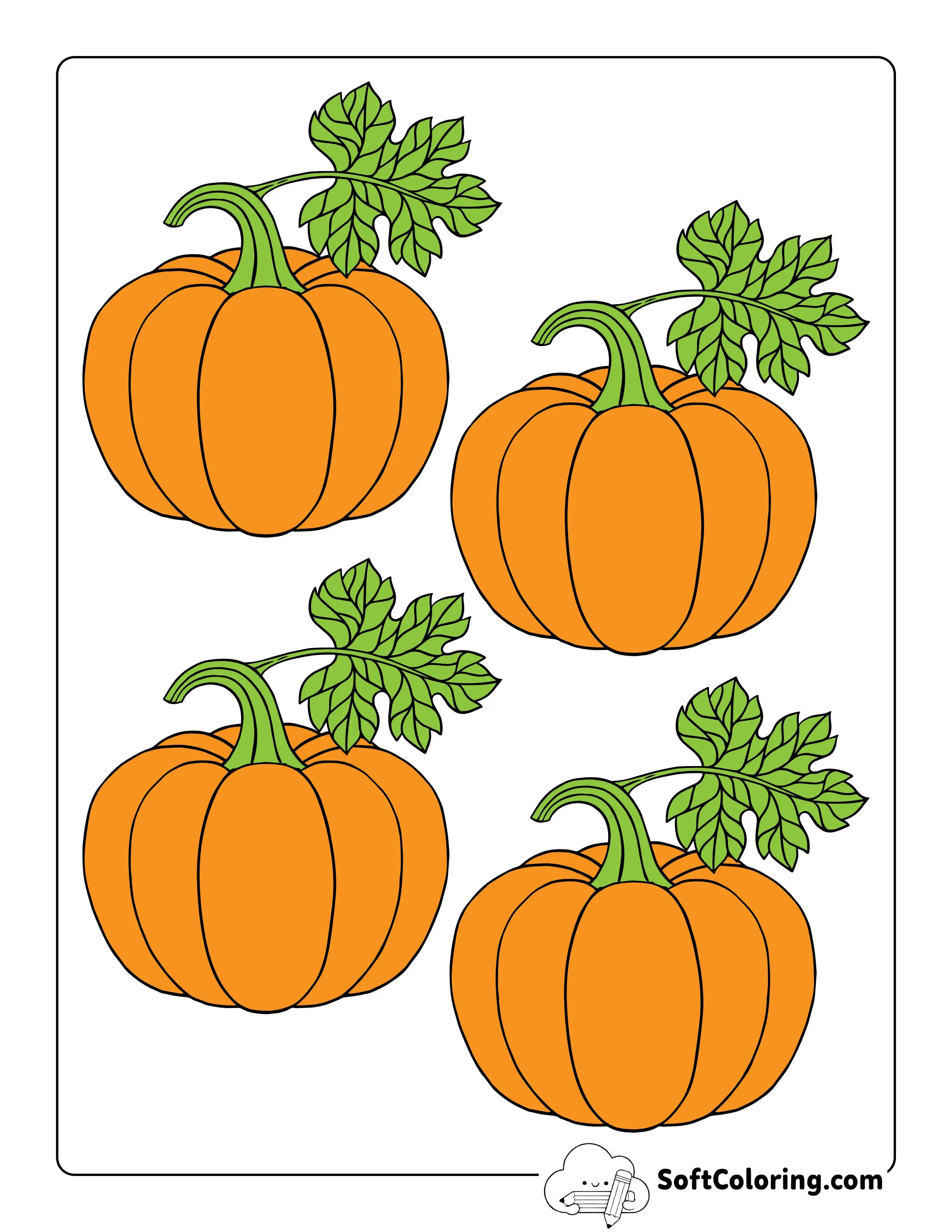 Colored Pumpkin With Leaf - Small