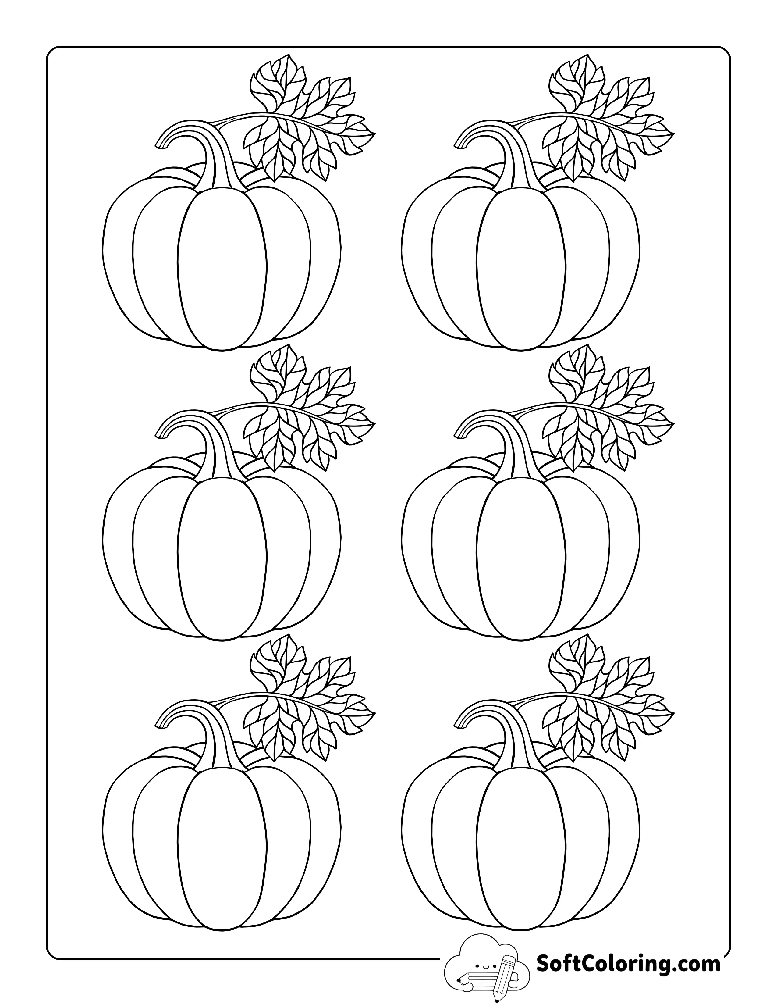 Pumpkins With Leaf Printable - Xs