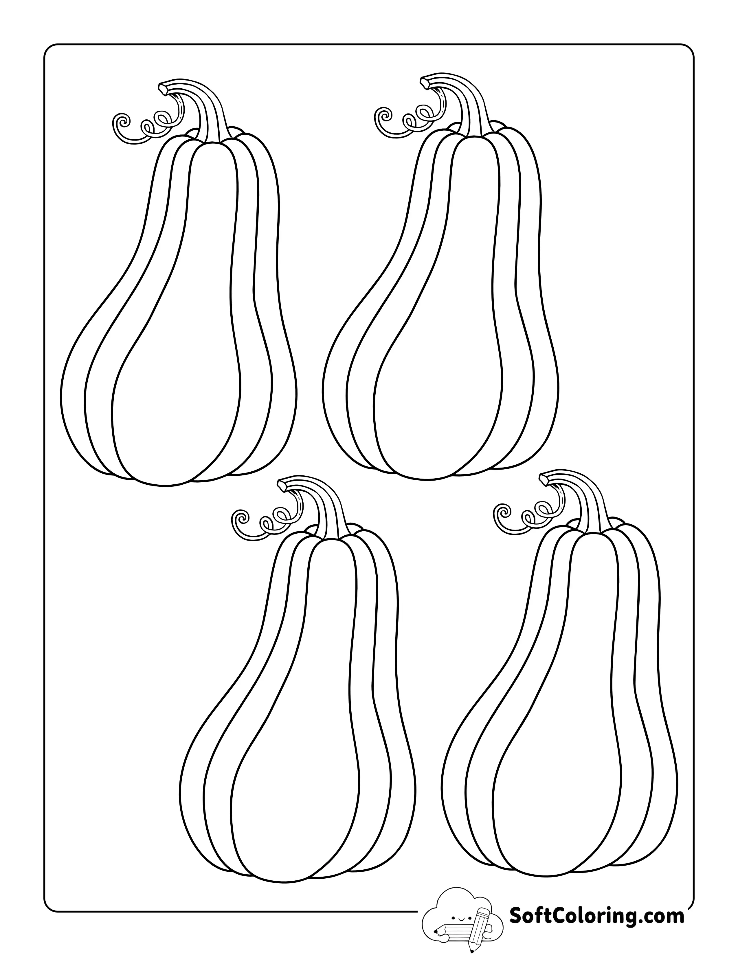 Pumpkin Squash Outline - Small