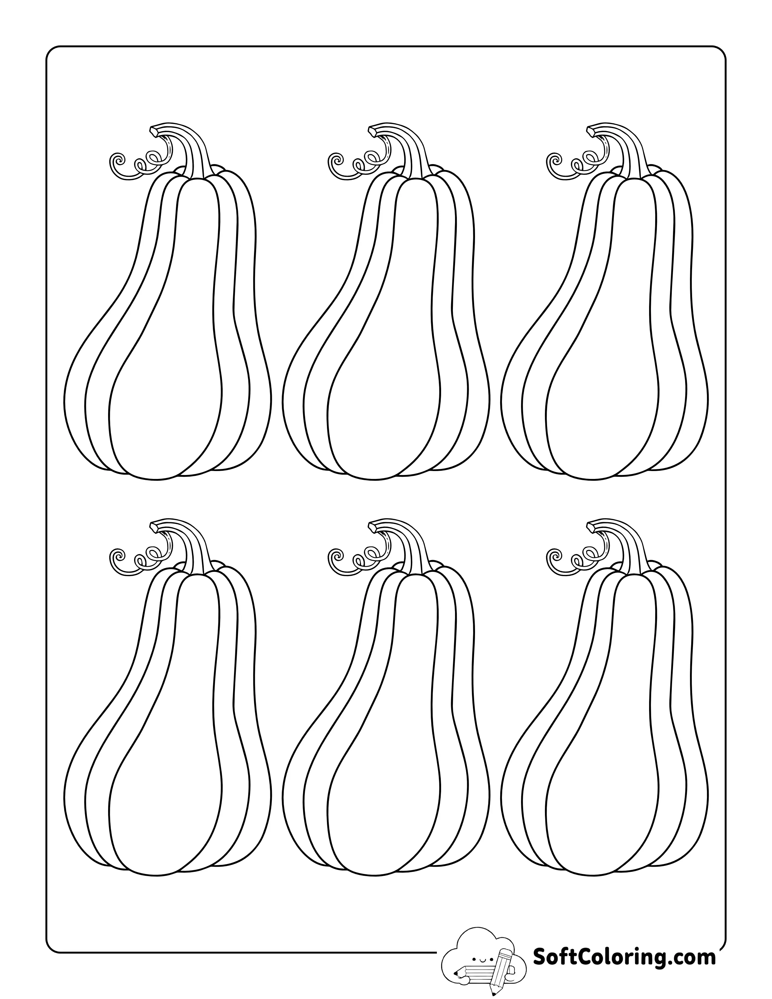 Pumpkin Squash Outlines - Xs