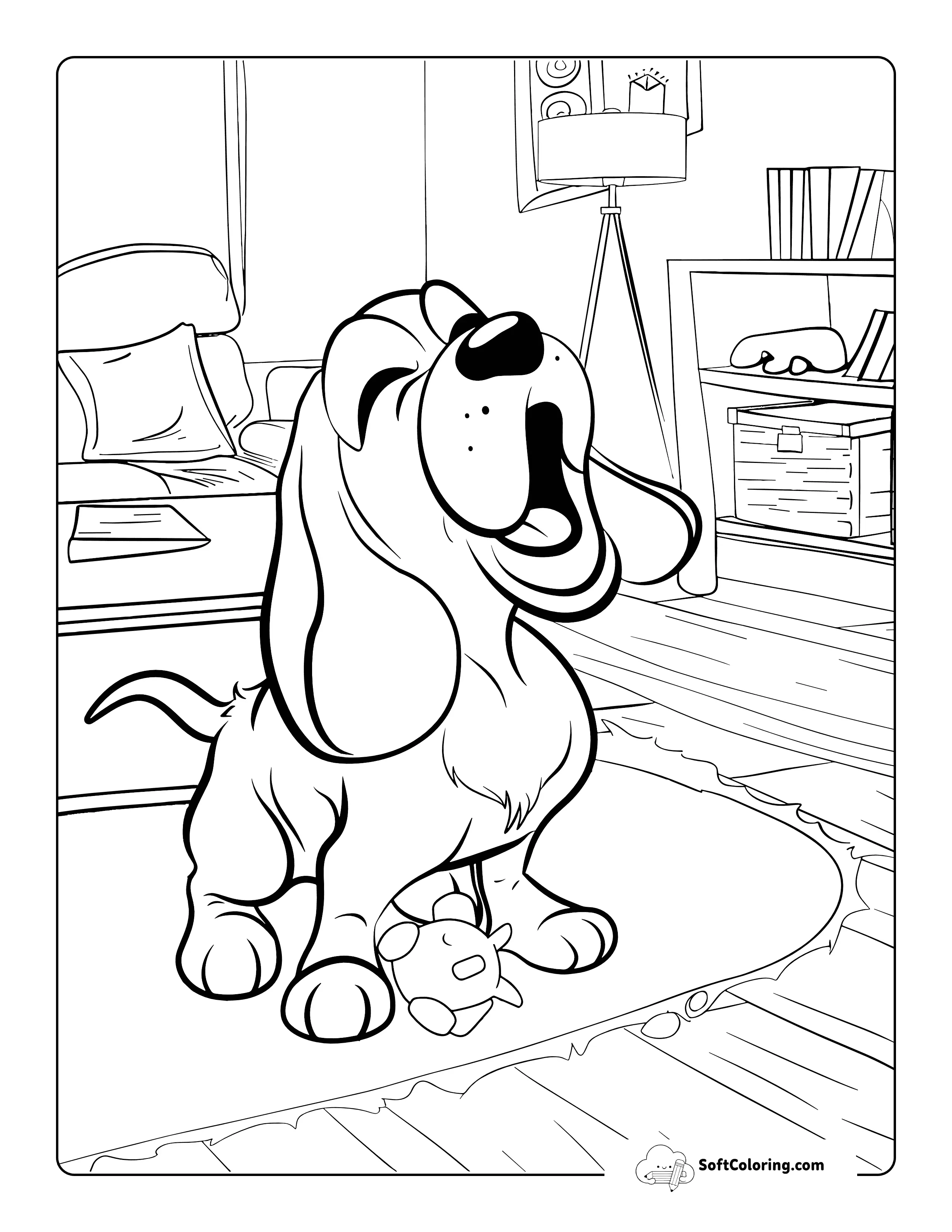 Howling Hound Cute Puppy Coloring Page