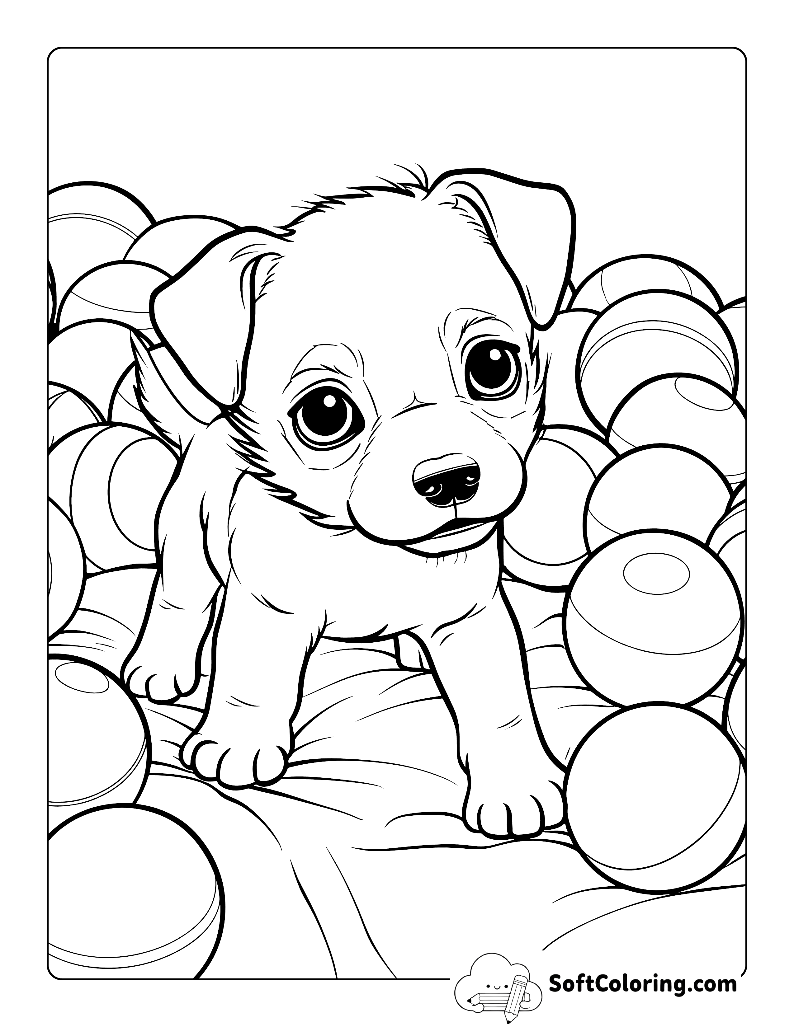 Playful Puppy Coloring Page for Kids