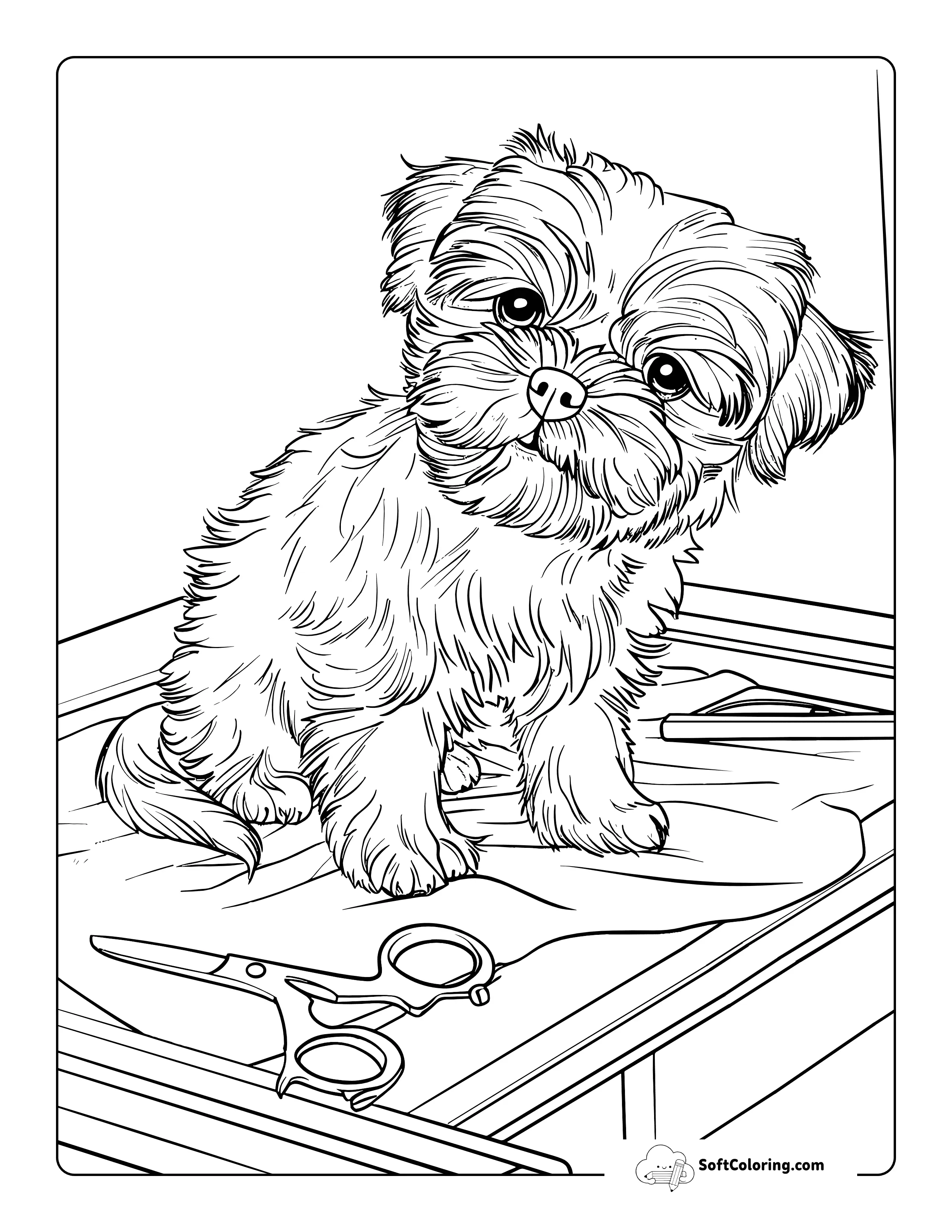 Cute Puppy Hair Cute Coloring Page Printable