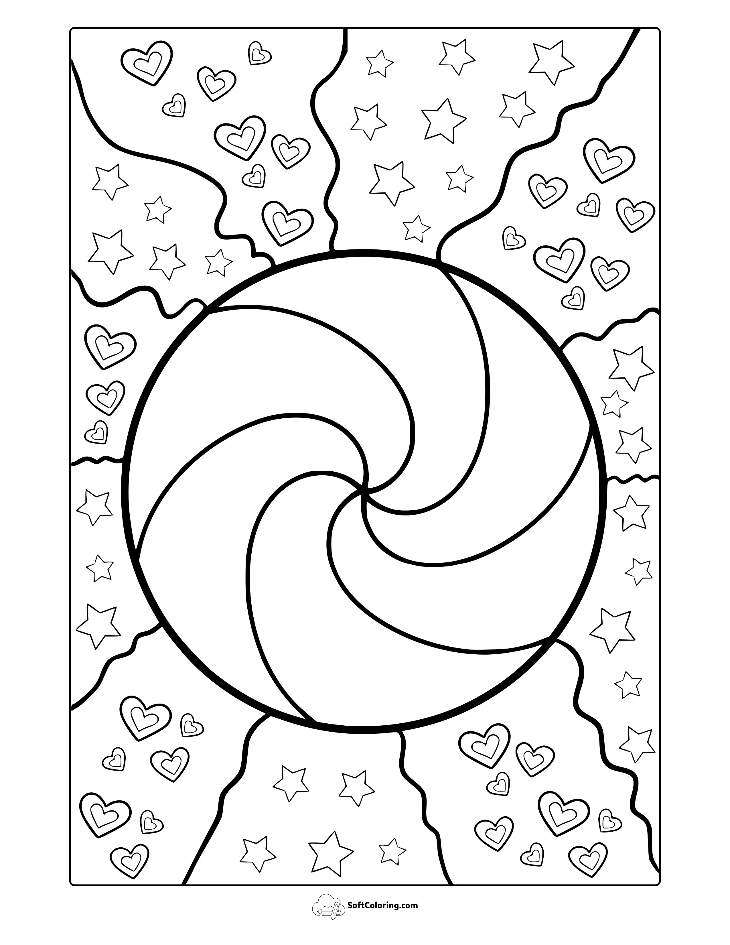 Rainbow Circle Coloring Page