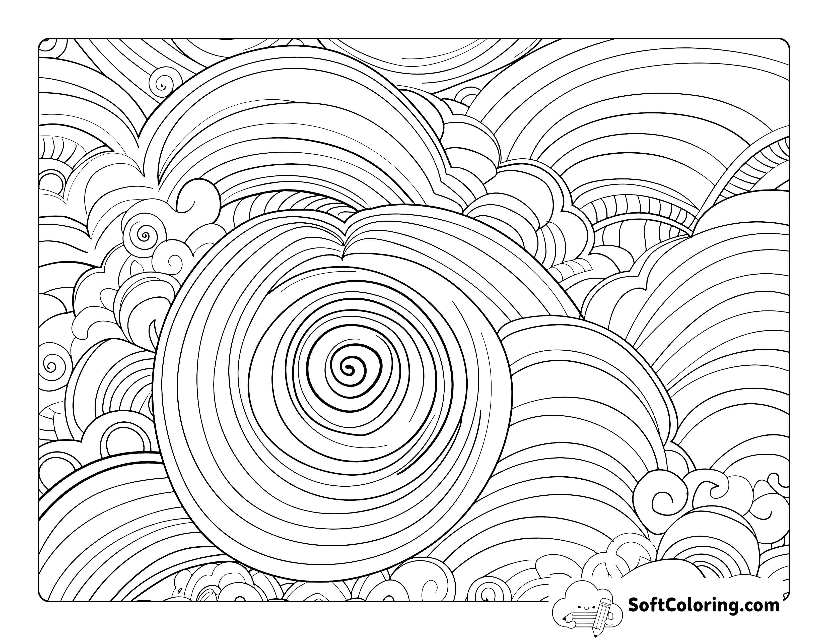 Rainbow Coloring Page for Adults