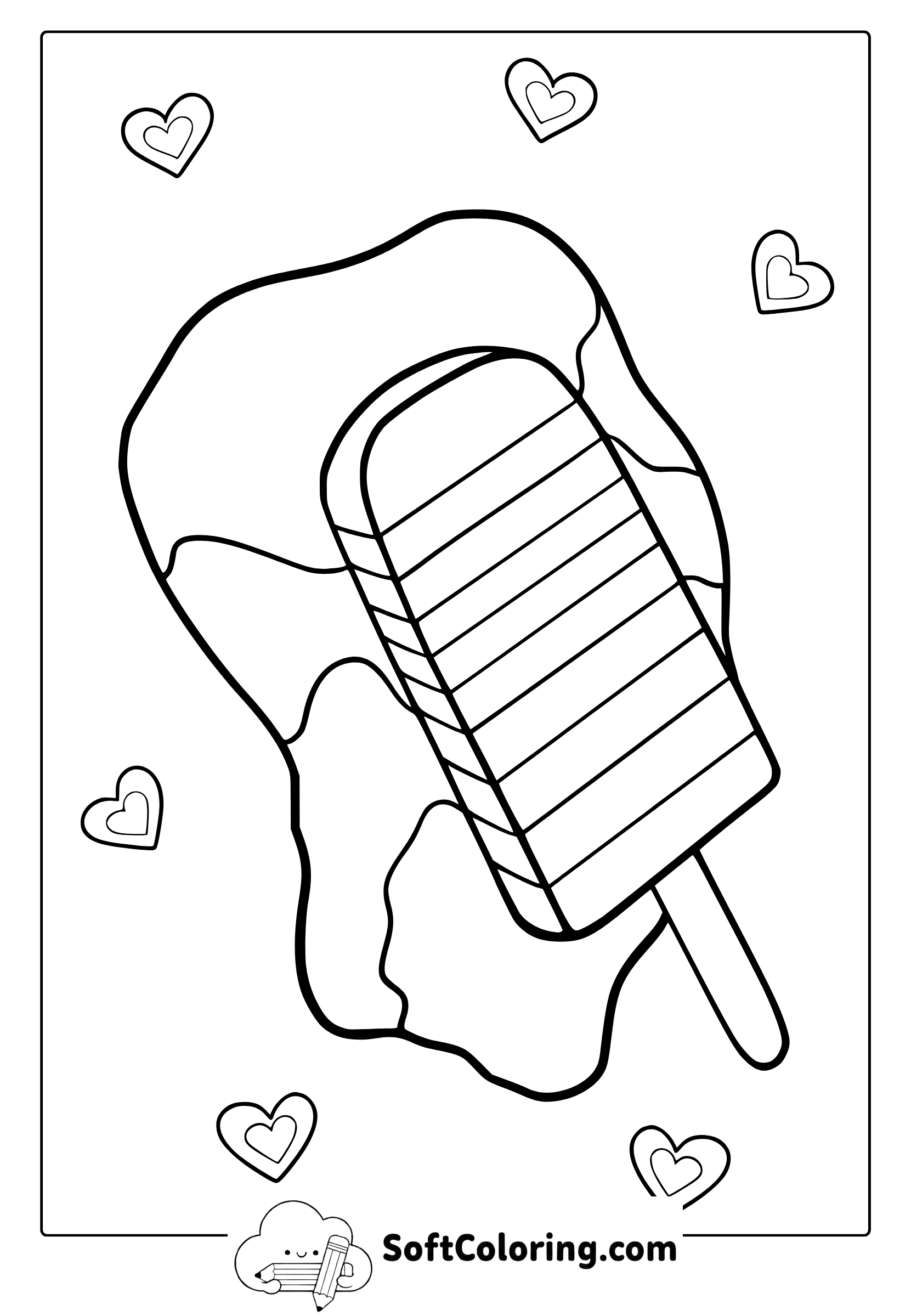 rainbow ice cream coloring page