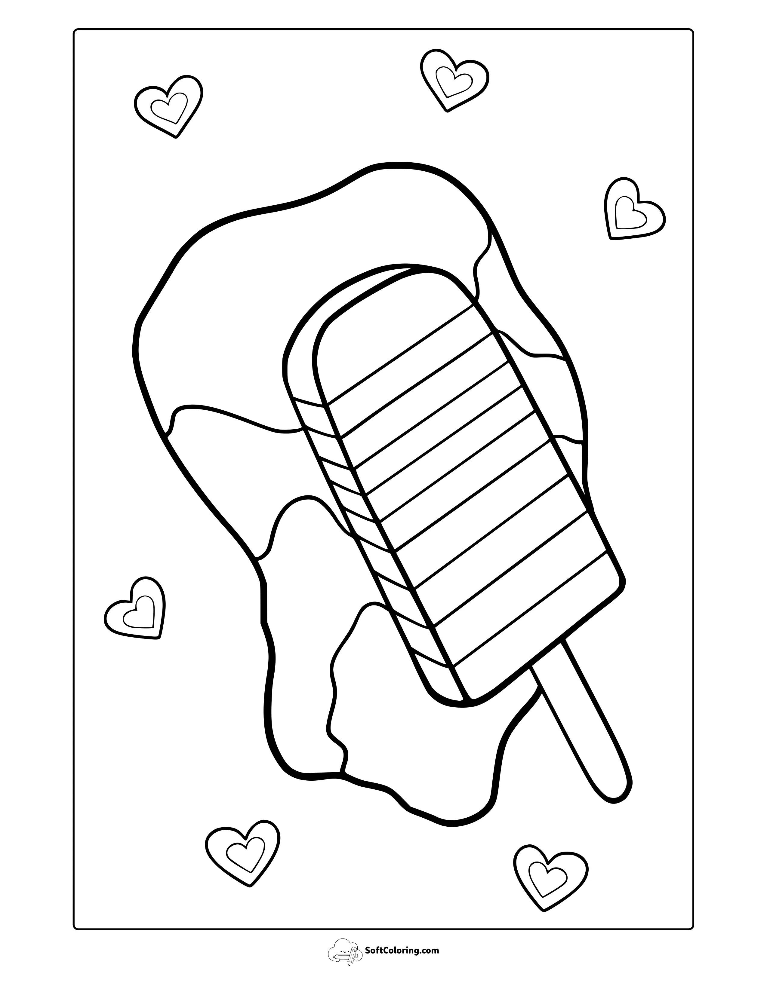 Rainbow Ice Cream Coloring Page
