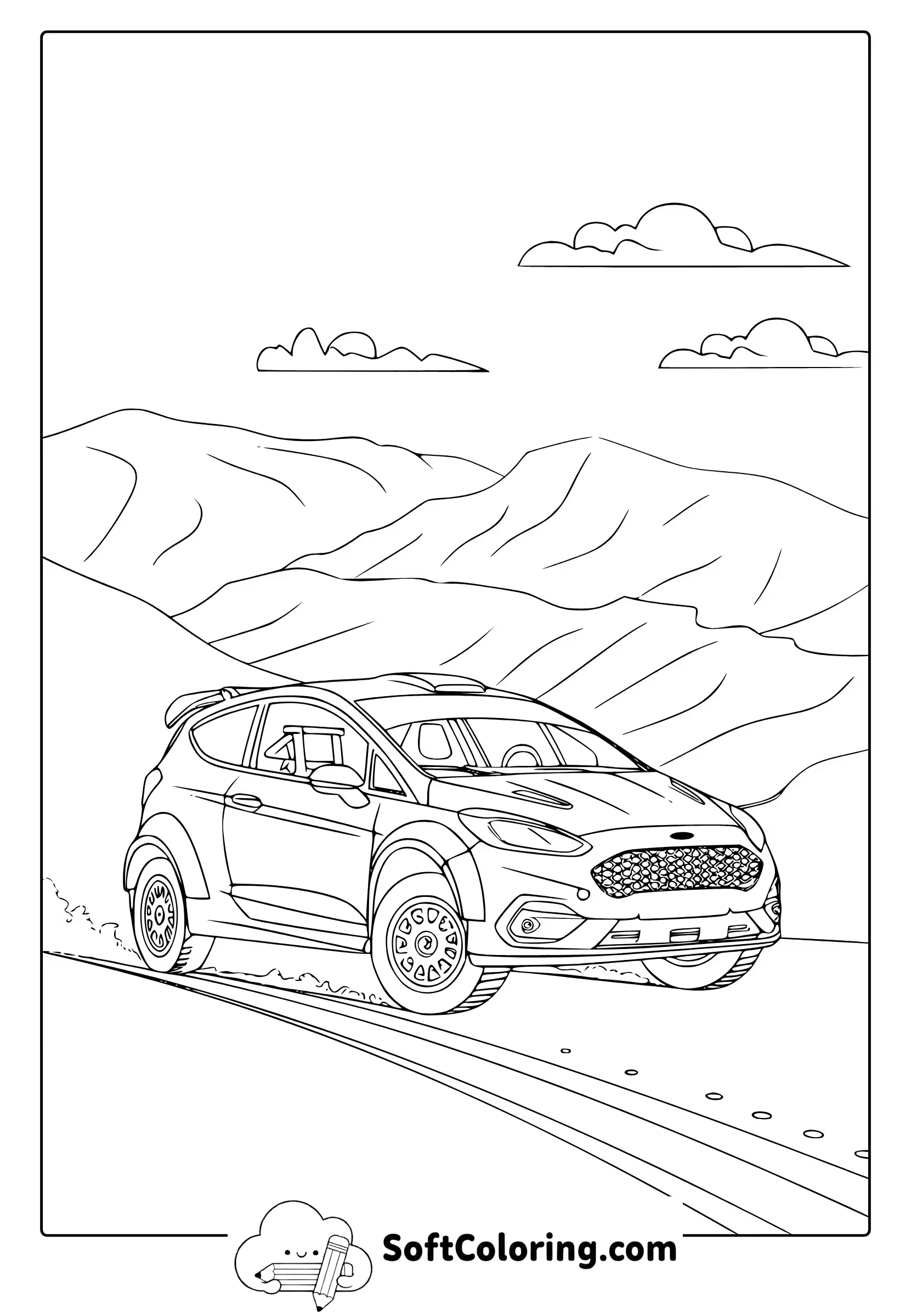Rally Car Coloring Page