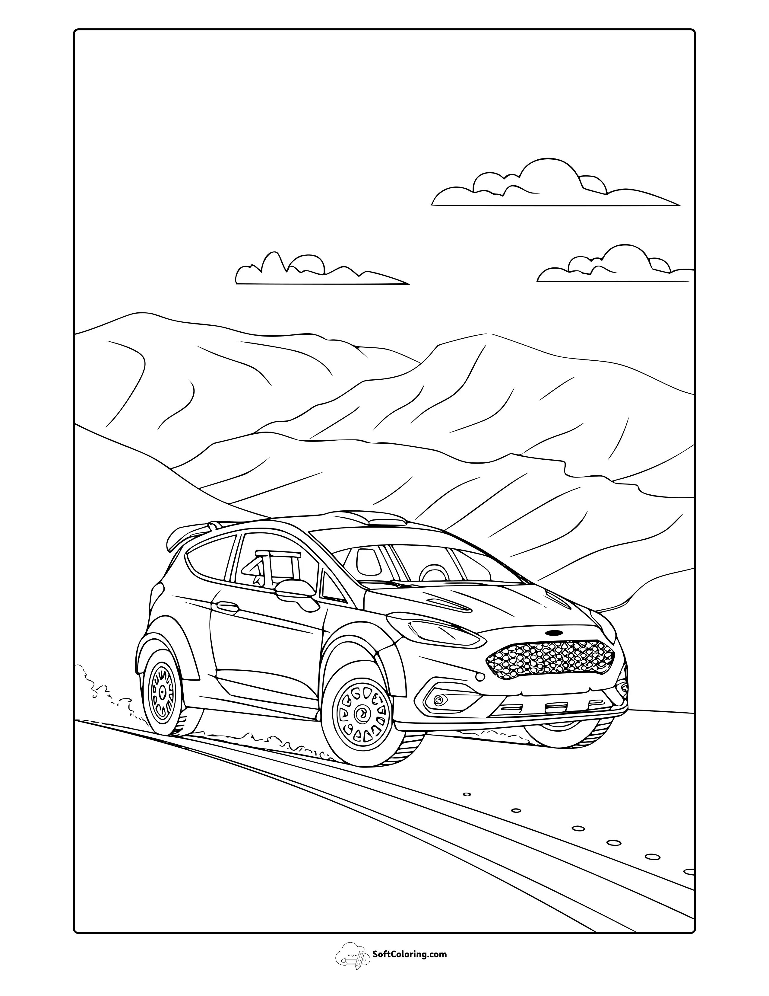 Rally Car Coloring Page