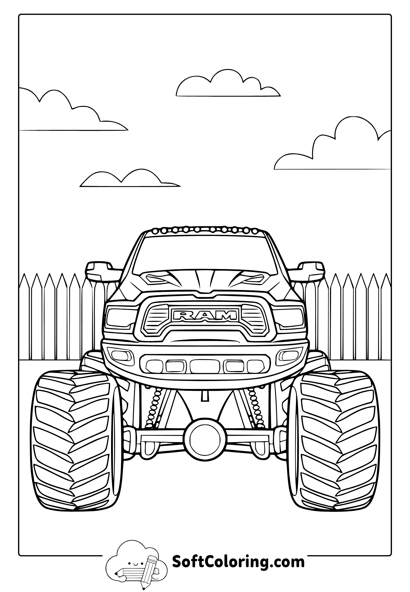 ram monster truck coloring page