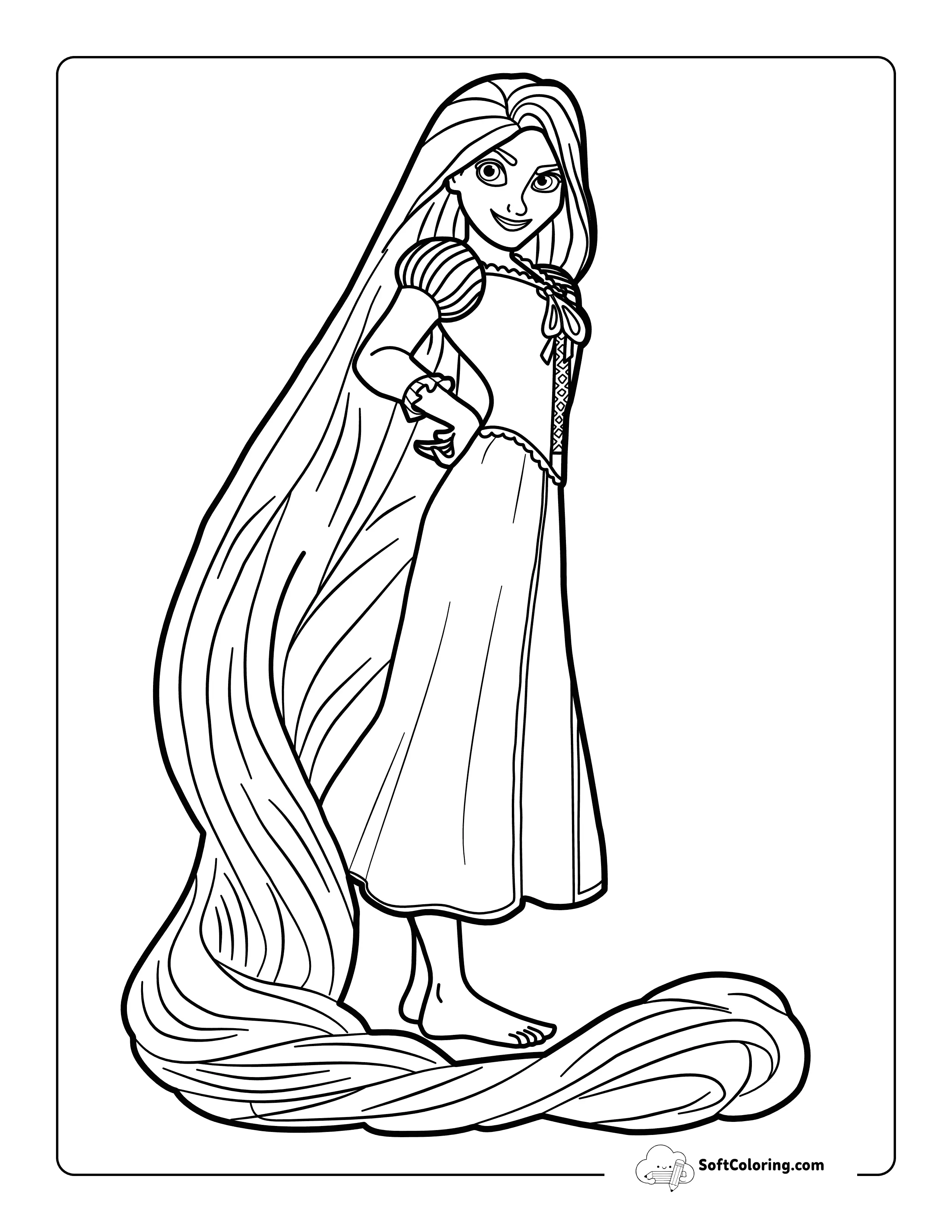 Cute Easy Rapunzel-Inspired Drawing For Kids