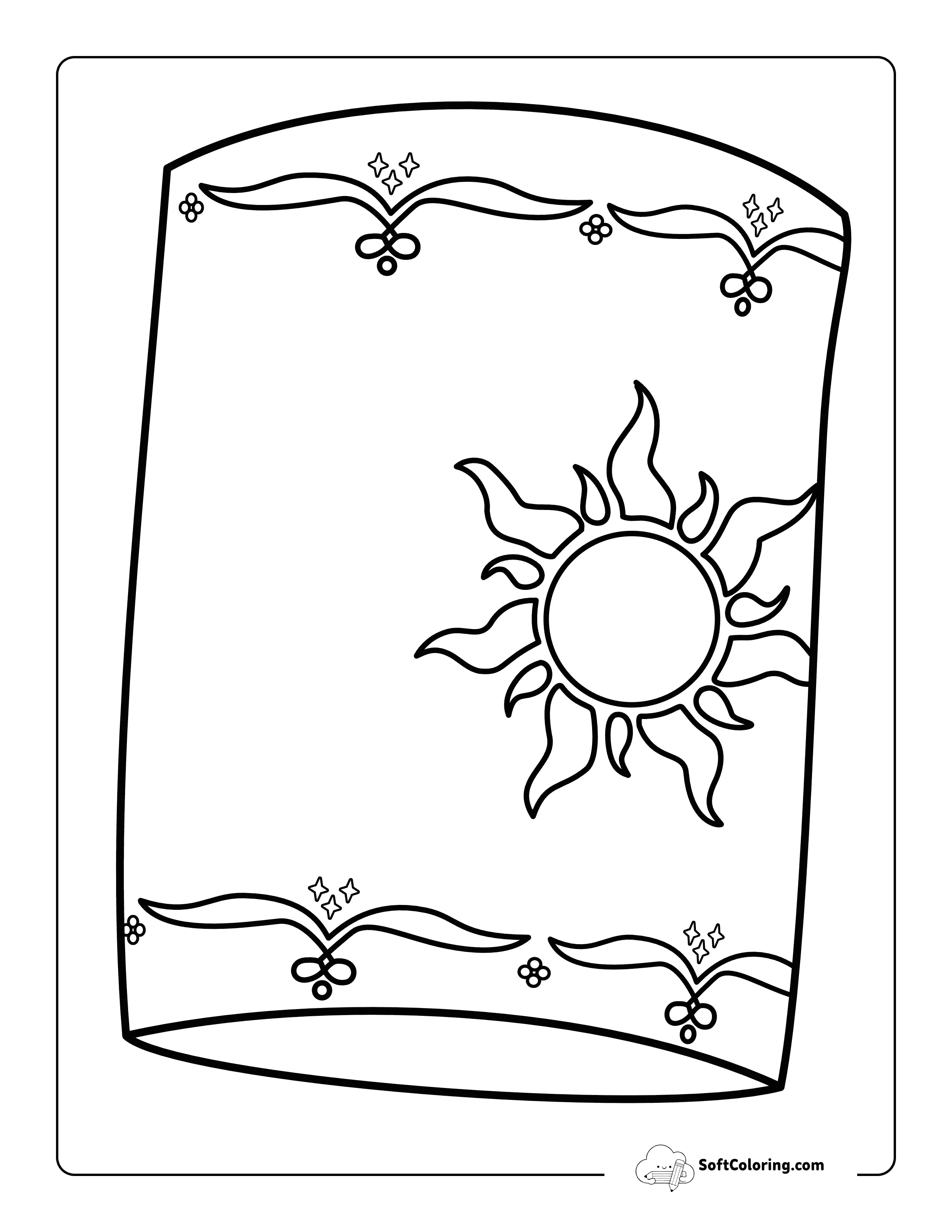 Easy Tangled Lantern Outline Printable To Color
