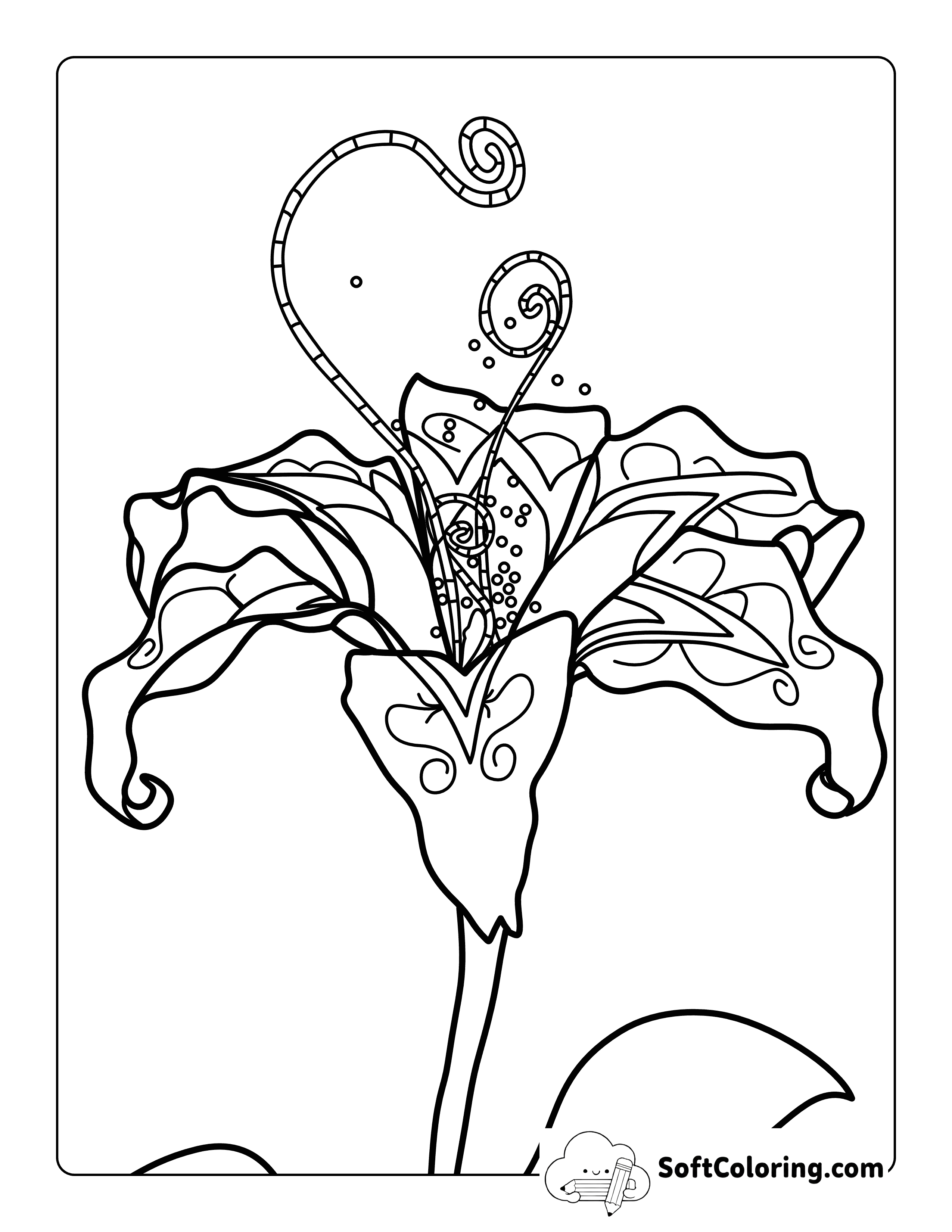 Easy Sundrop Tangled Flower Printable Coloring Sheet
