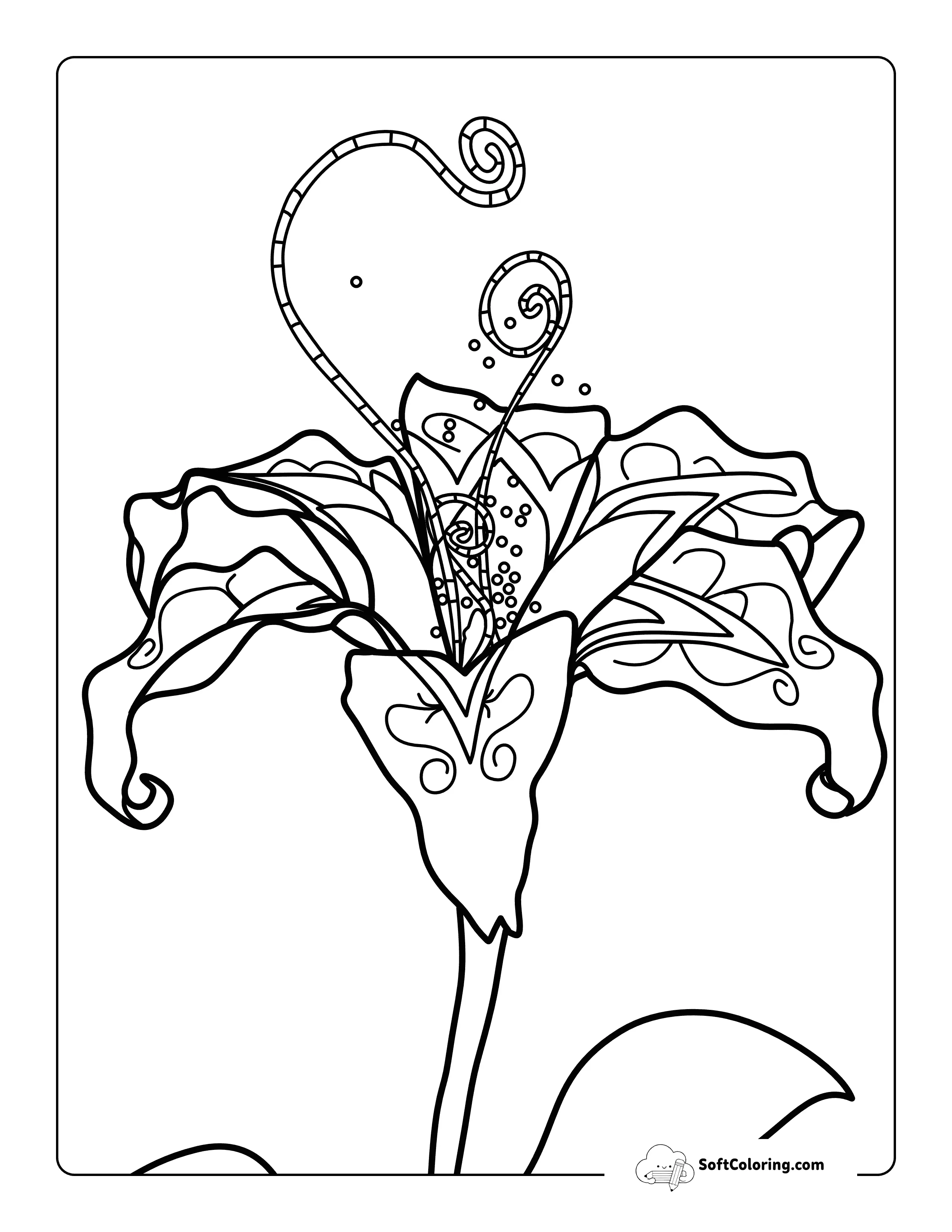 Easy Sundrop Tangled Flower Printable Coloring Sheet