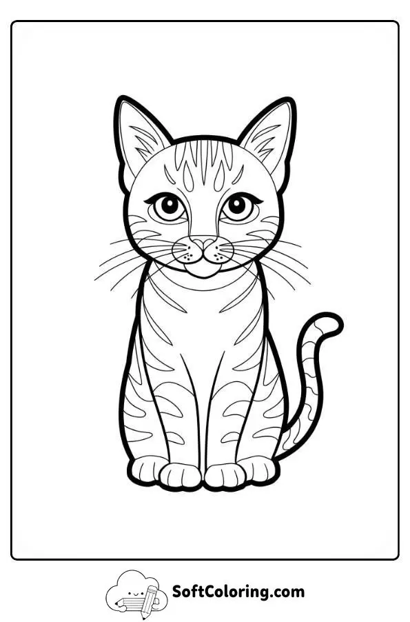 Realistic Cat Coloring Page