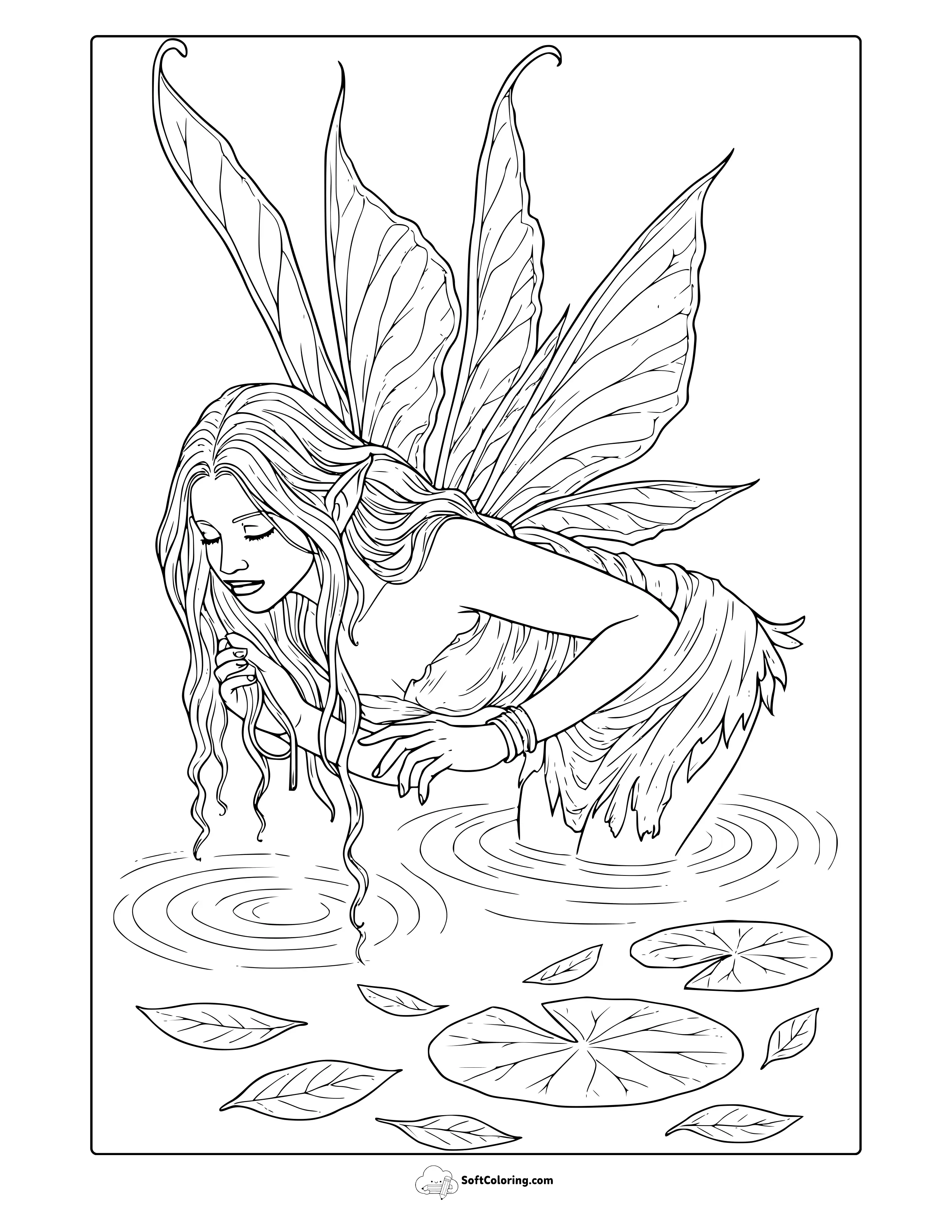 Realistic Fairy Coloring Page