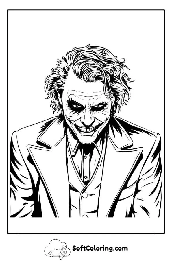 Realistic Joker Coloring Page