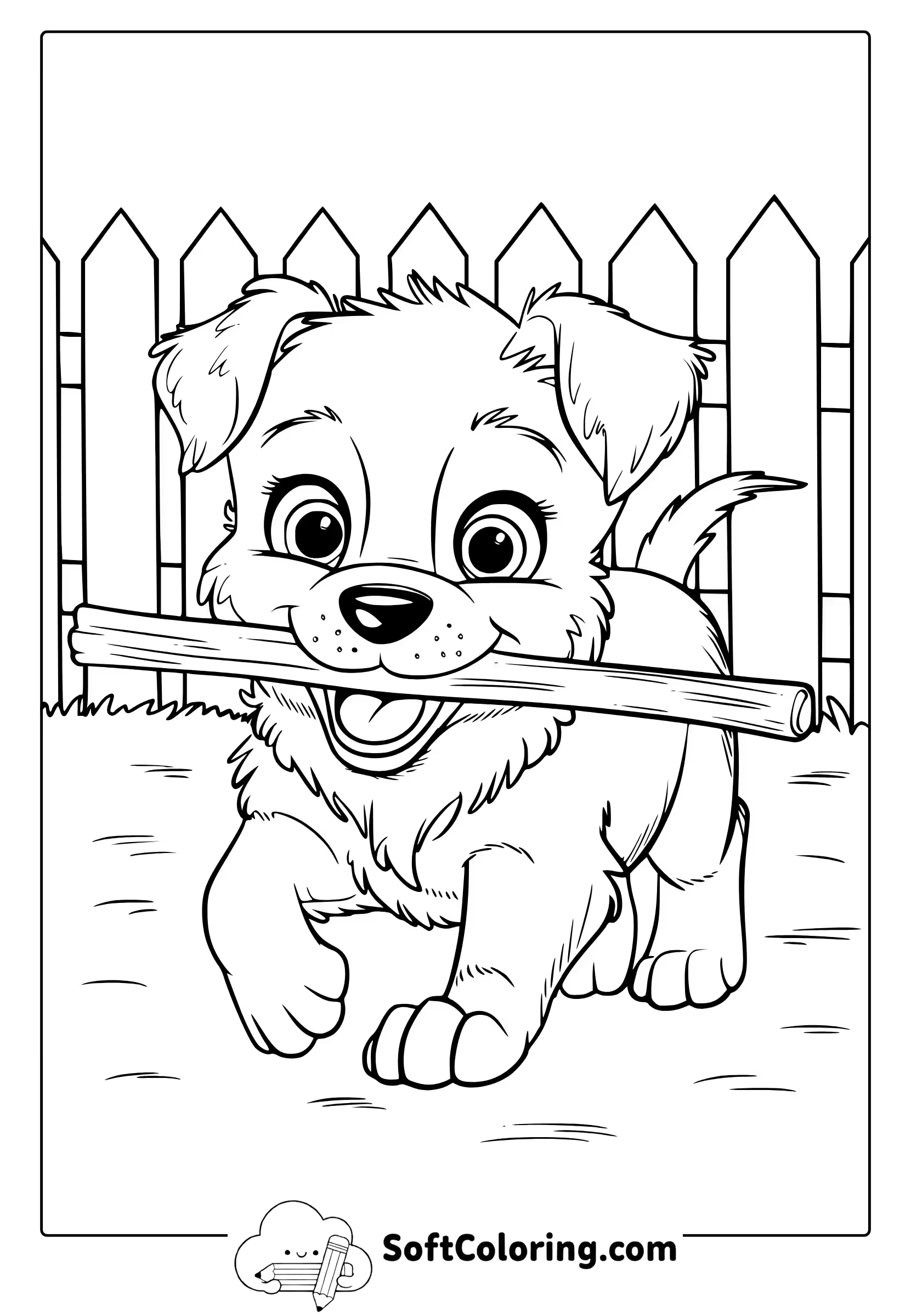 Realistic Puppy Coloring Page