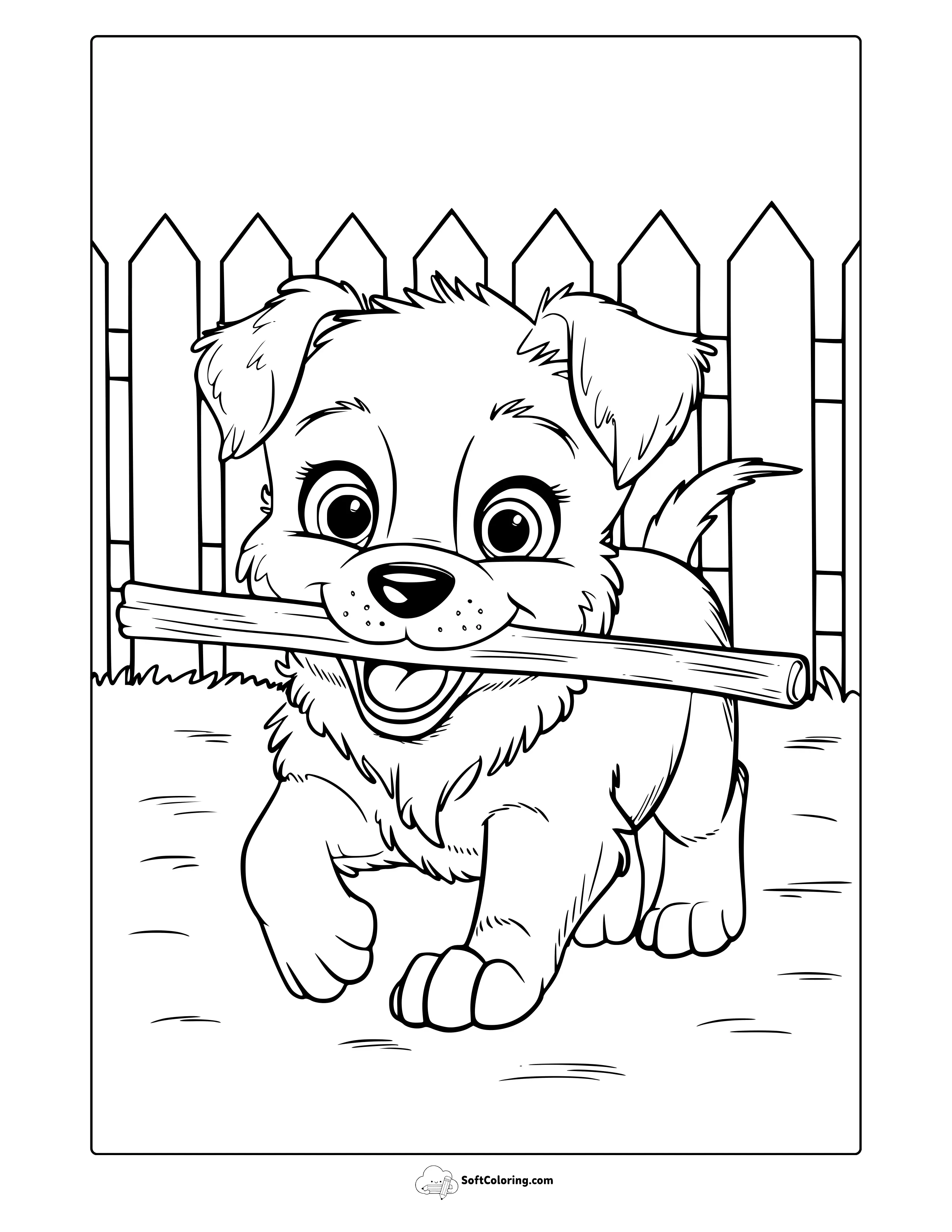 Realistic Puppy Coloring Page