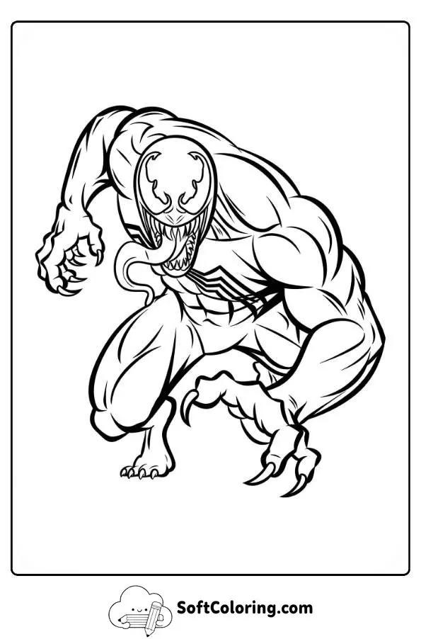Realistic Venom Coloring Page