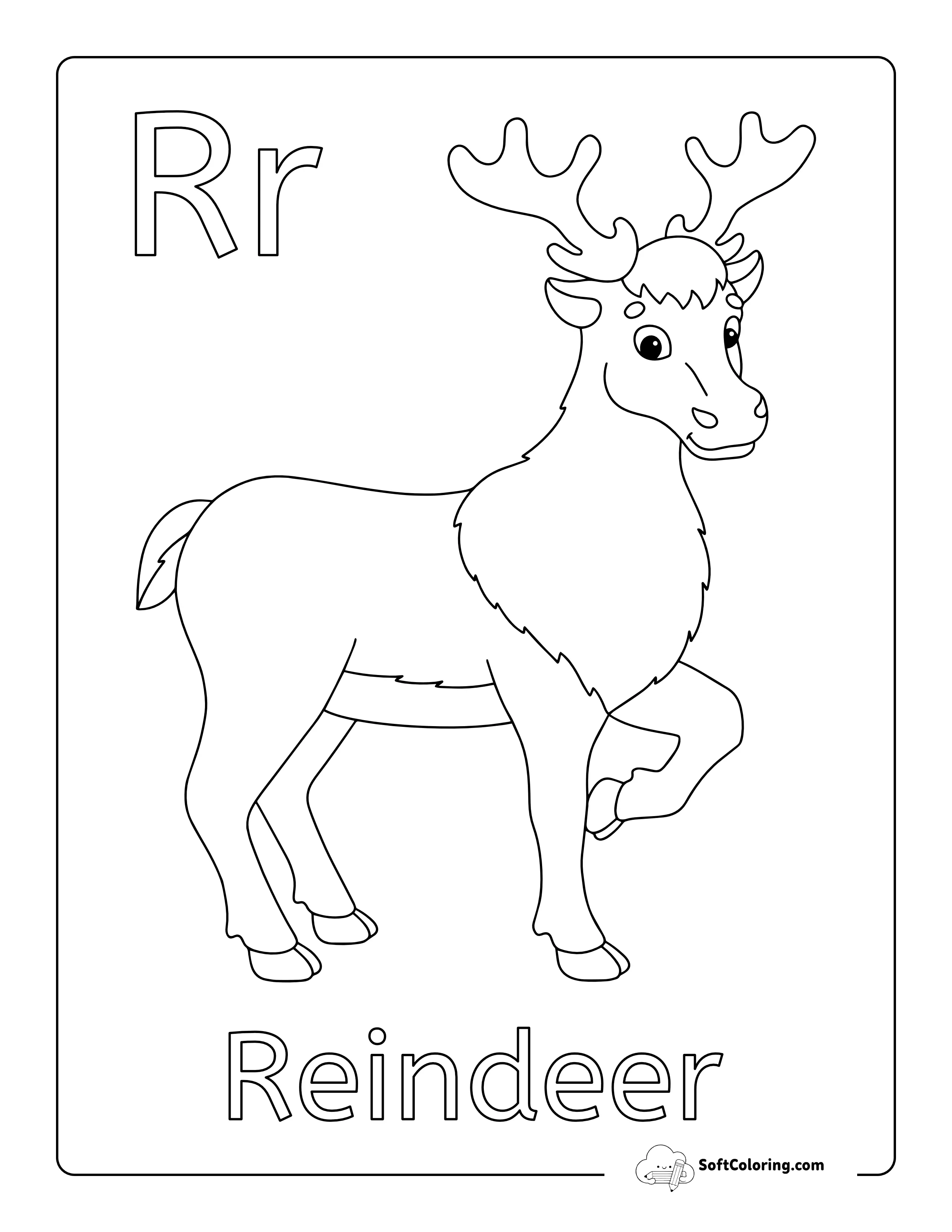 "R Is For Reindeer" Coloring Sheet