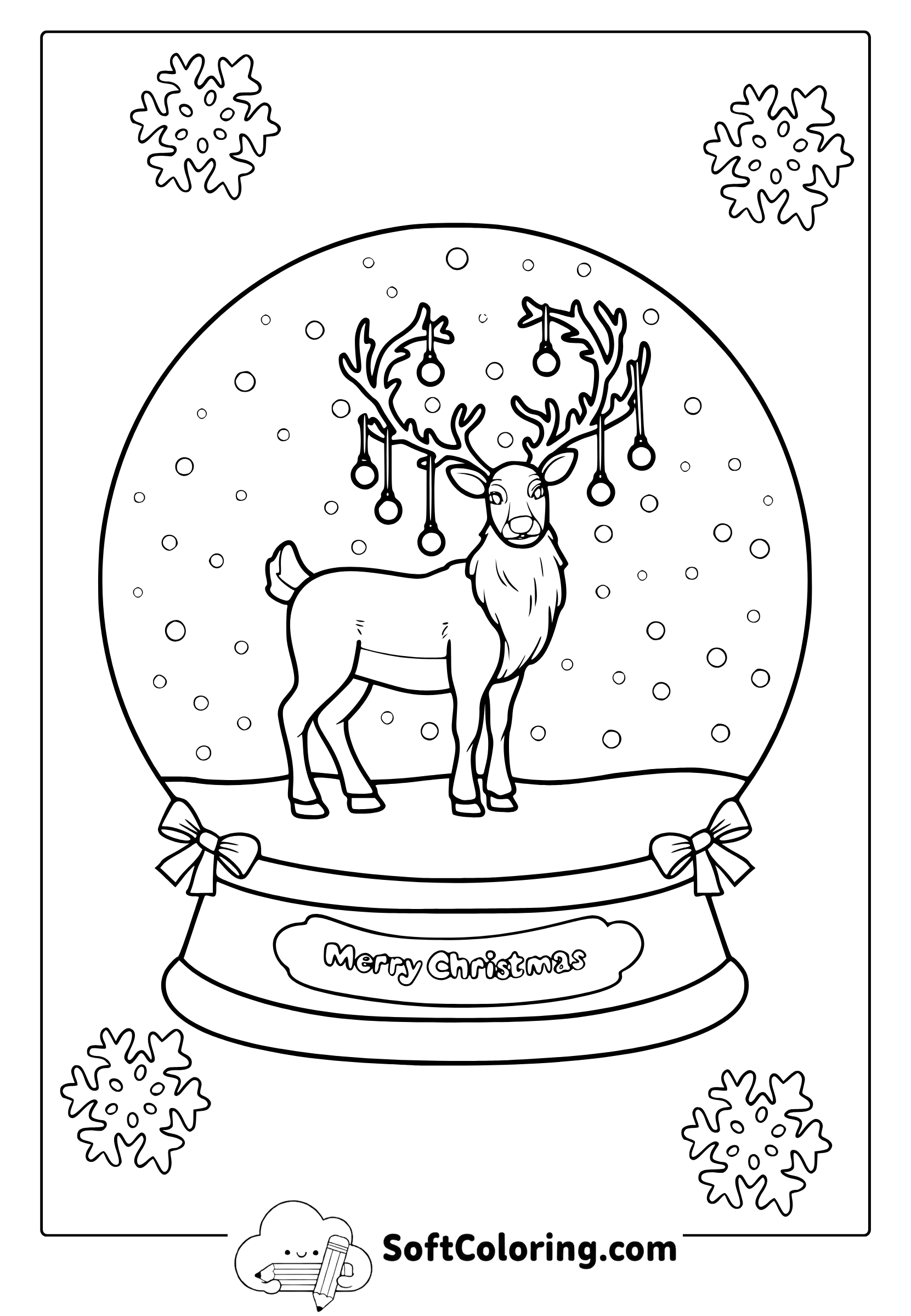 reindeer snow globe