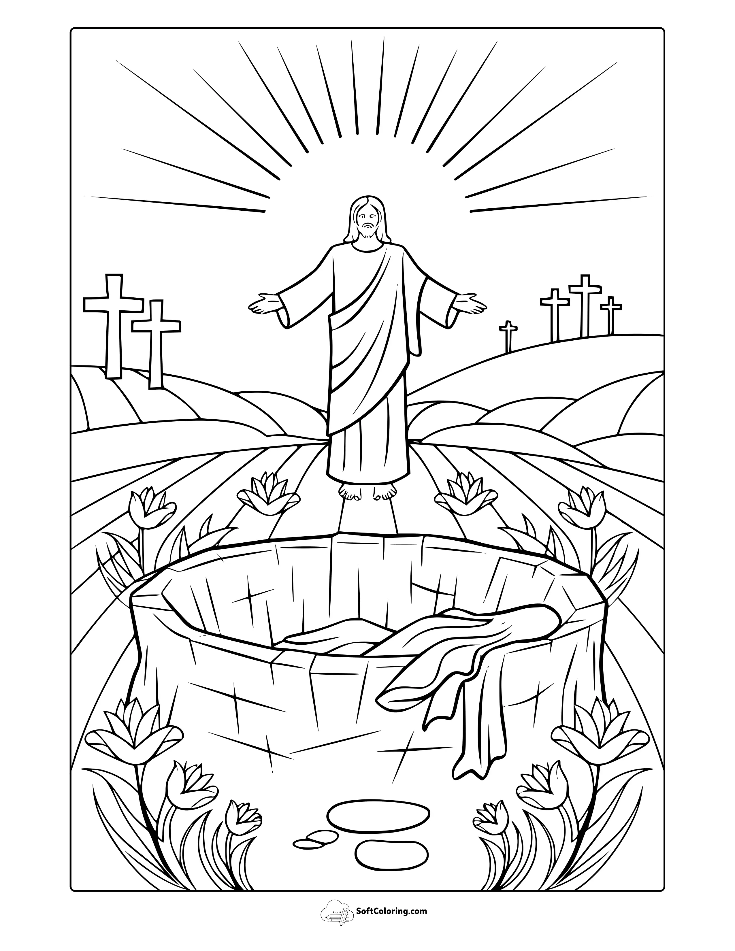 Religious Easter Day Coloring Page